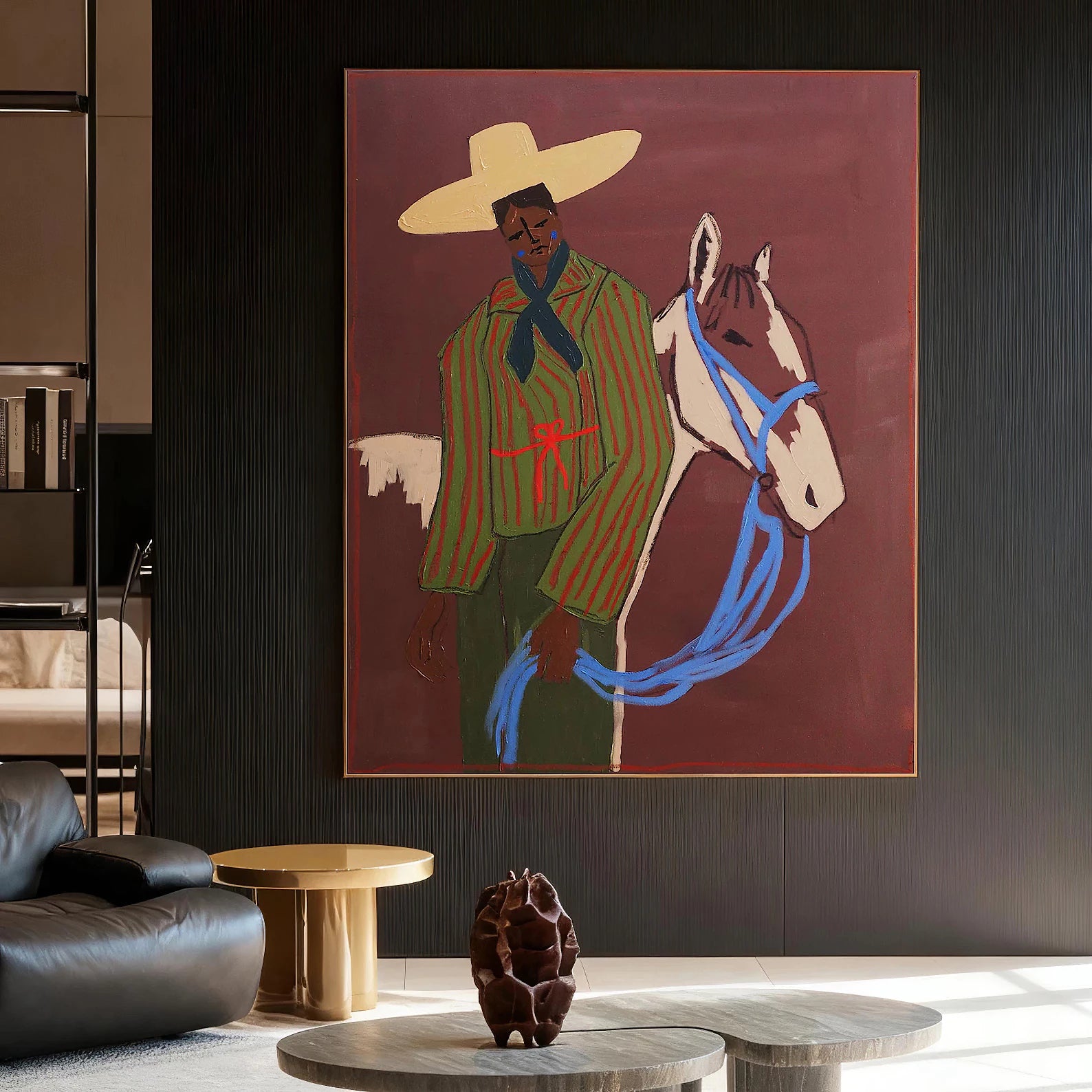 Abstract Cowboy & Horse Art #CB4
