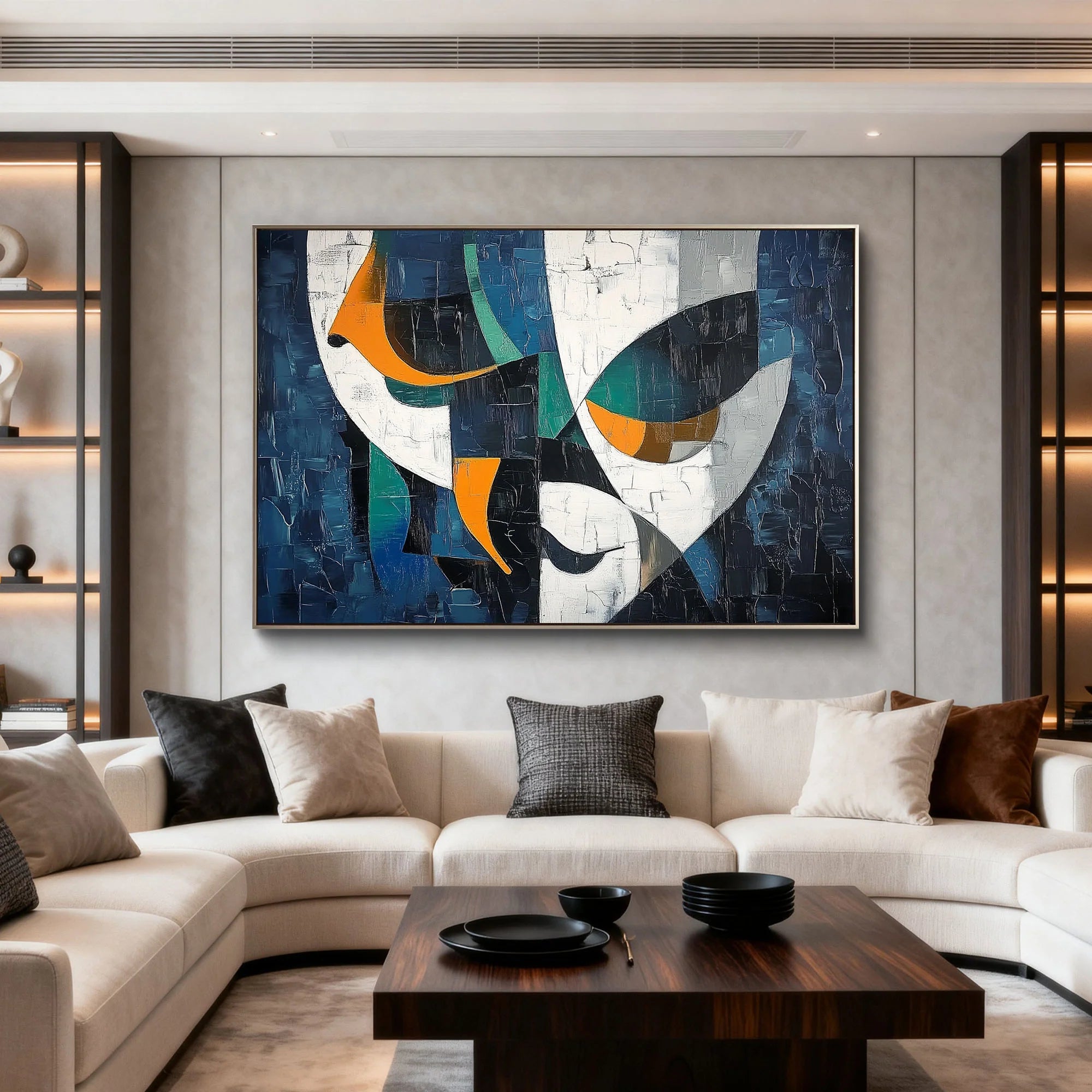 Modern Textured Abstract Expressionist Canvas Artwork #PO389
