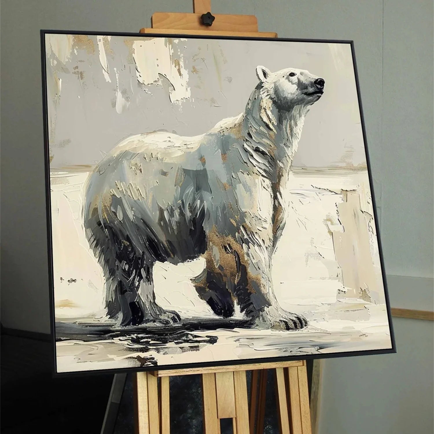 Beige and Grey Abstract Animal Wall Art #AM087