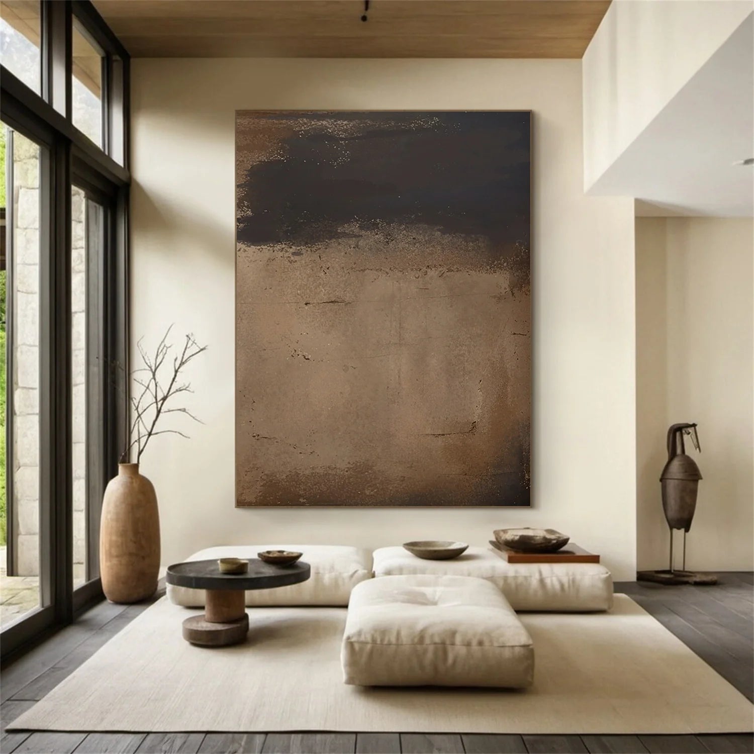Beige and Brown Abstract Tranquility #WA520