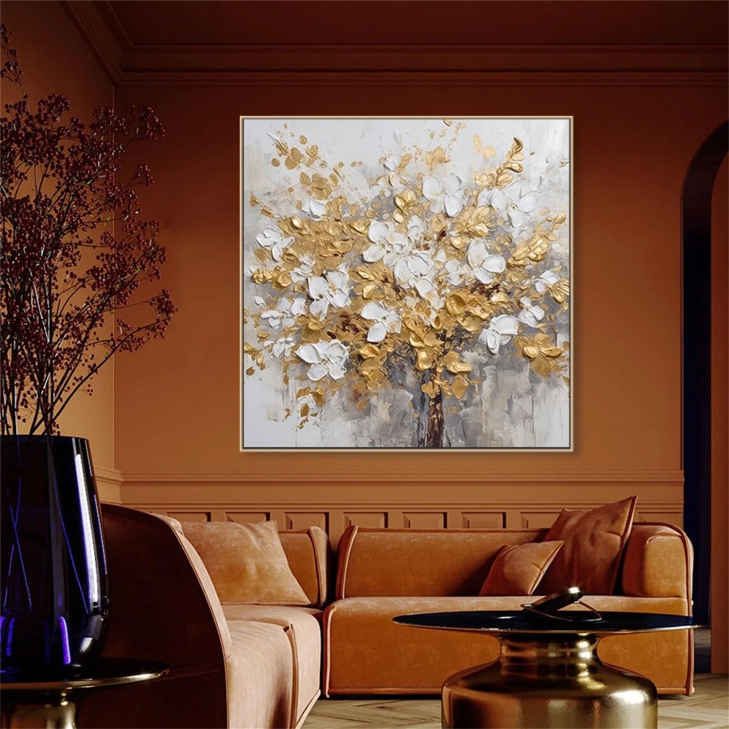 Colorful Flower & Tree Abstract Wall Art #FT046