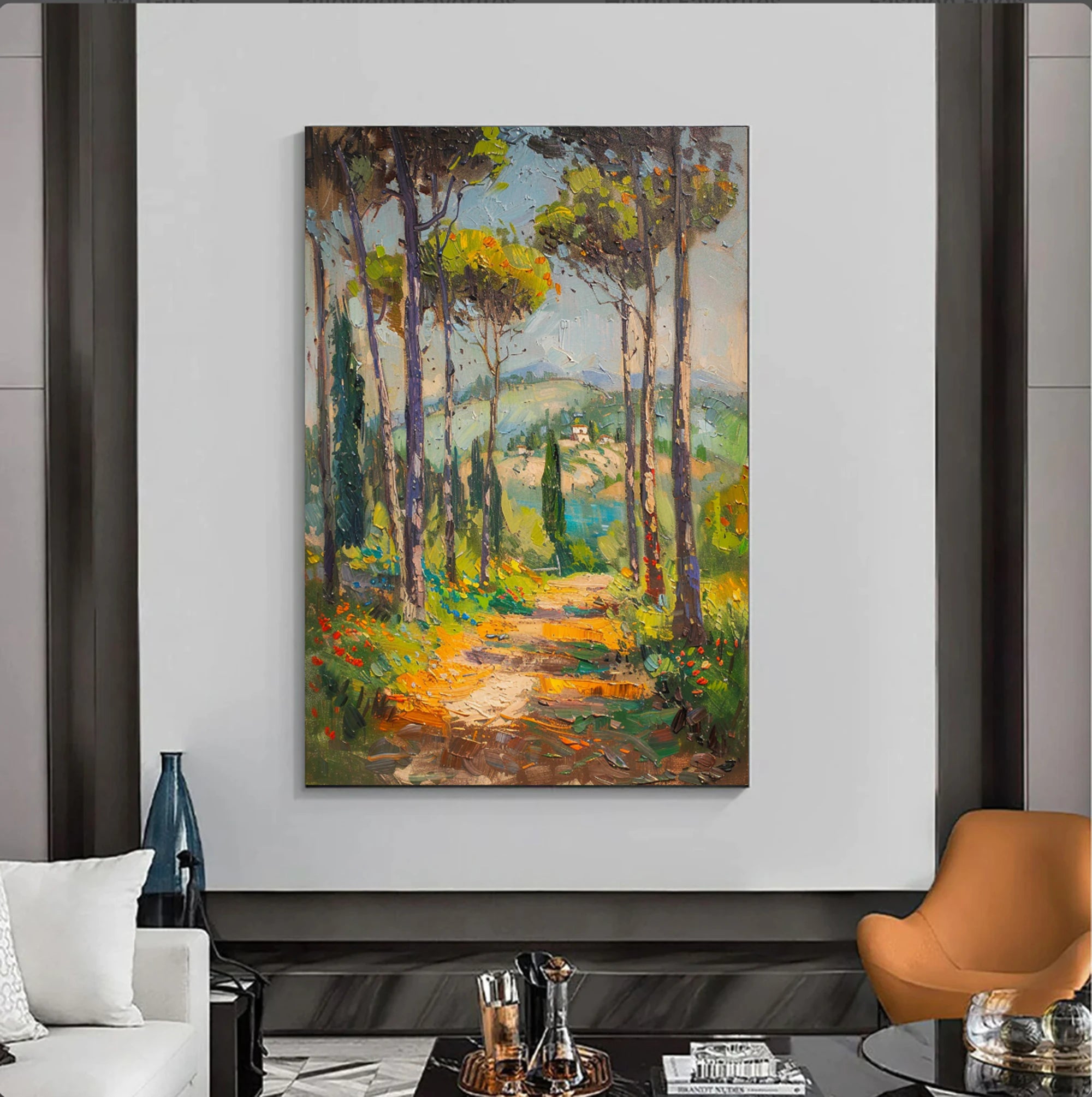 Impressionist Forest Path Wall Art #FJ639