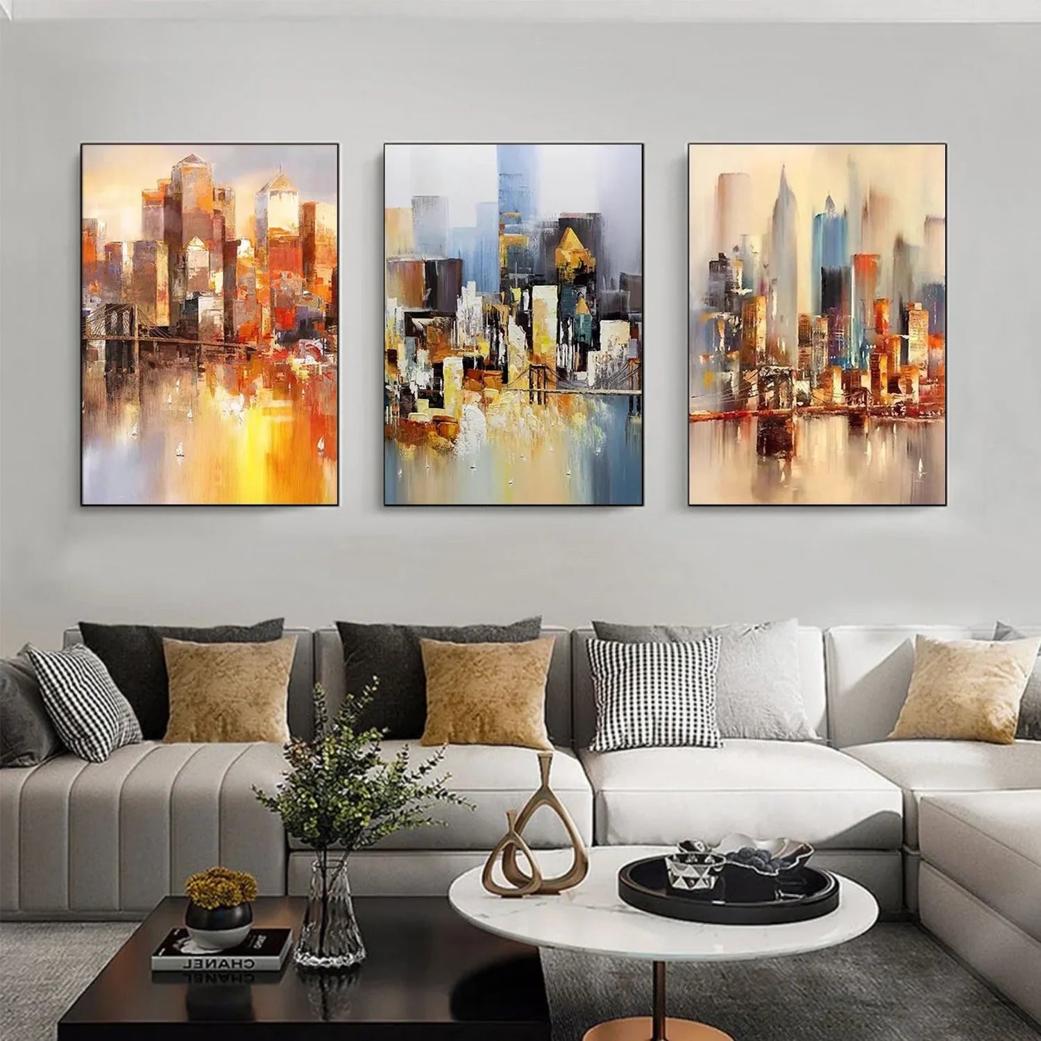 Abstract_Canvas Art Set of 3 #WA679
