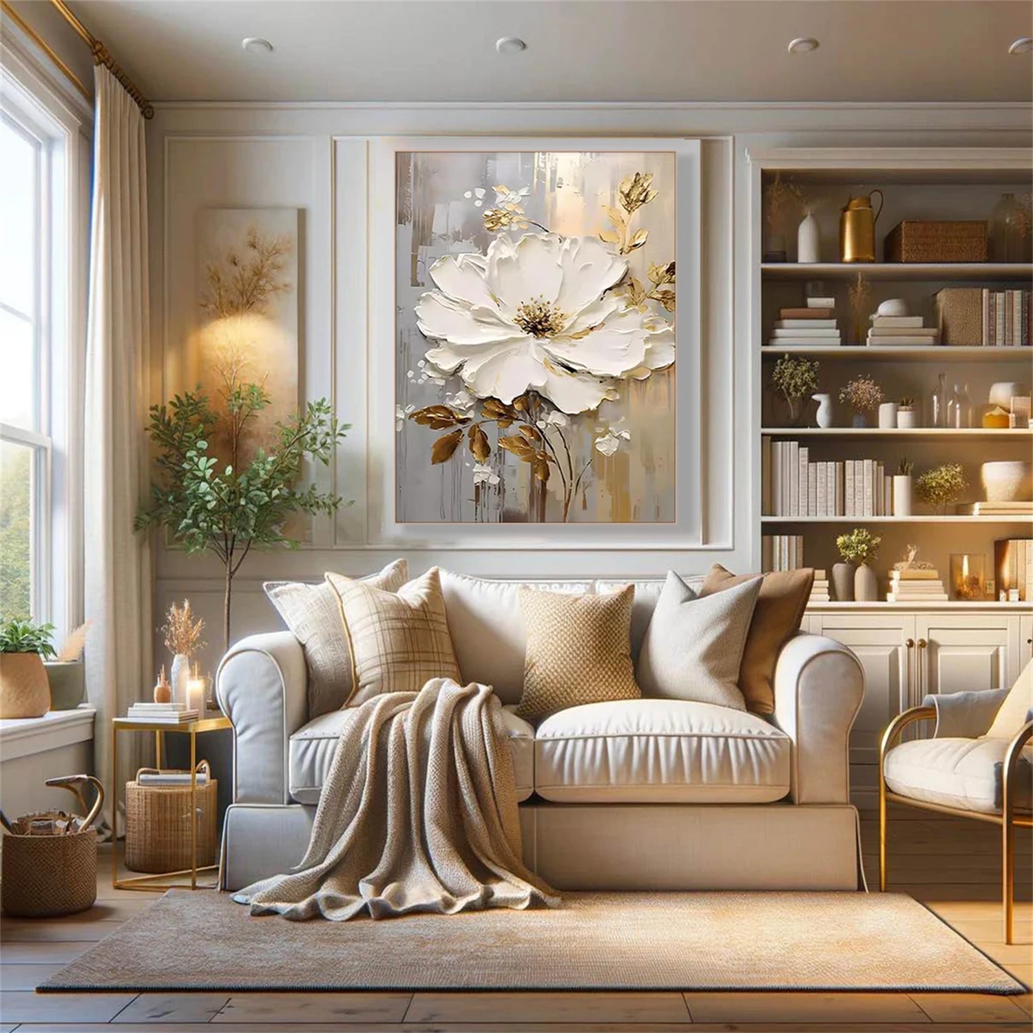 Flower & Tree Abstract Textured Wall Art #FT044