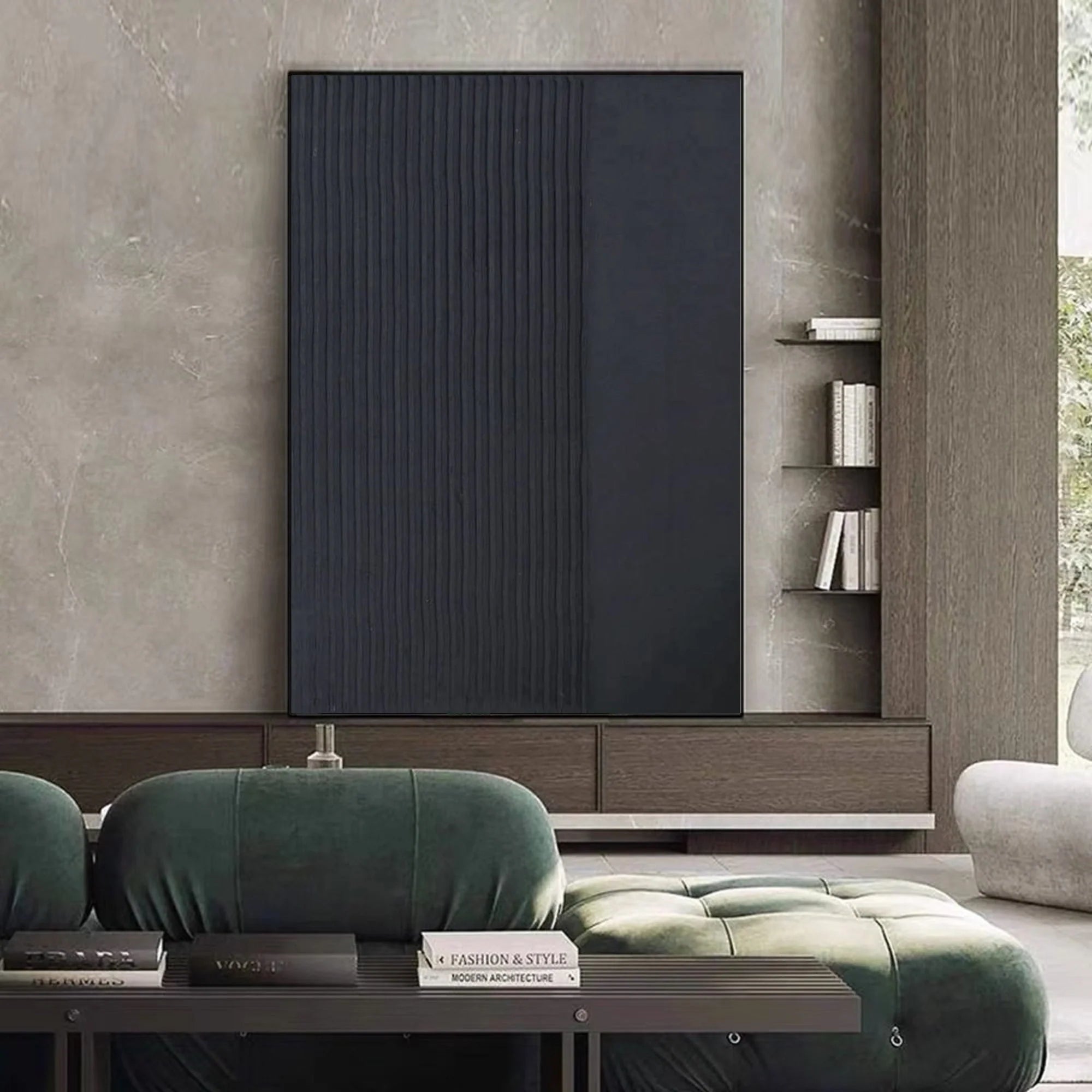 Minimalist Zen Textured Painting on Canvas for Bedroom/Living Room