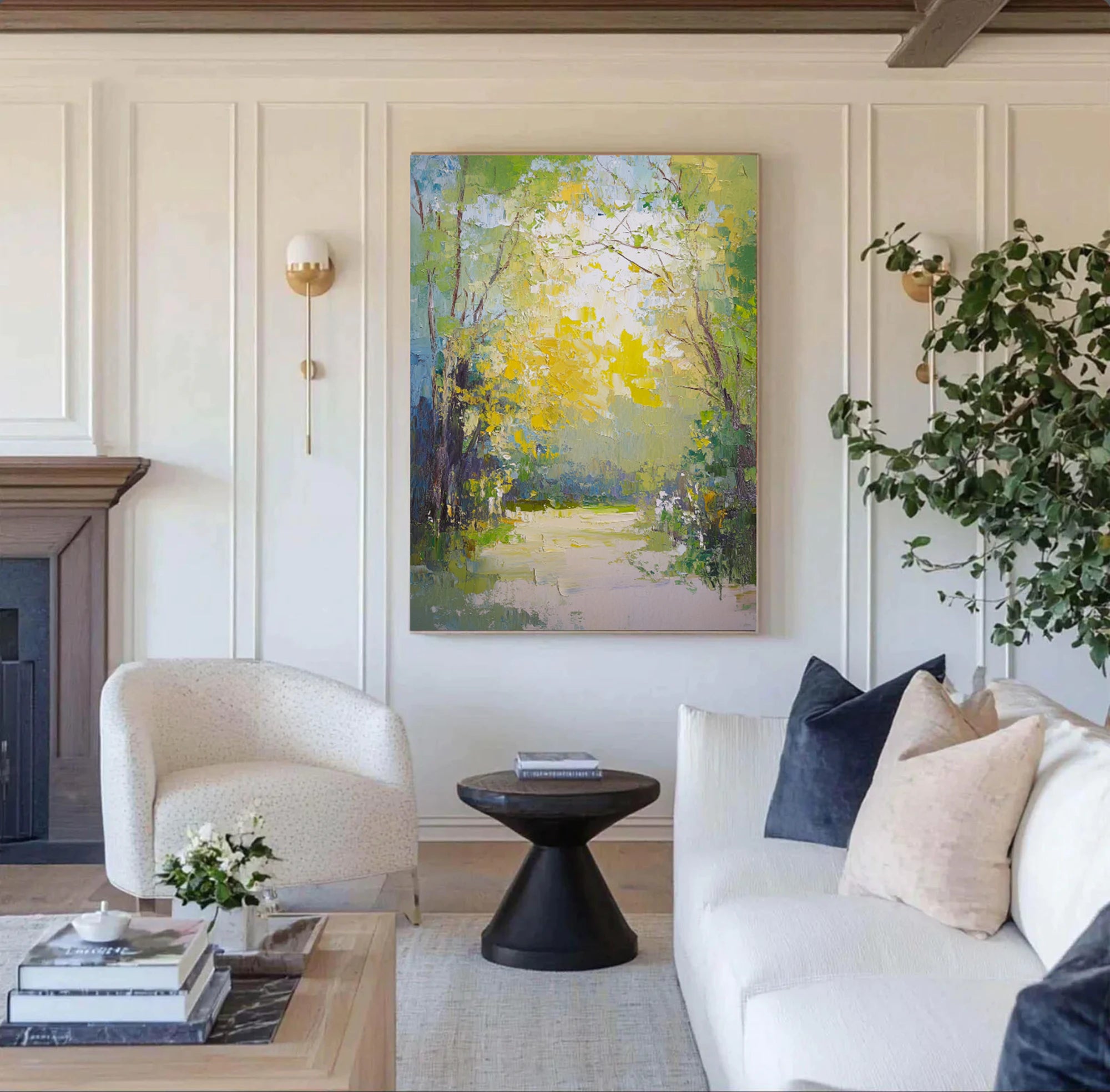 Abstract Forest Path Oil Painting #FJ672