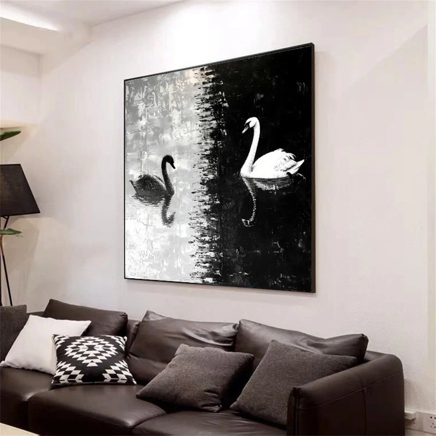 Black and White Abstract Animal Wall Art #AM094