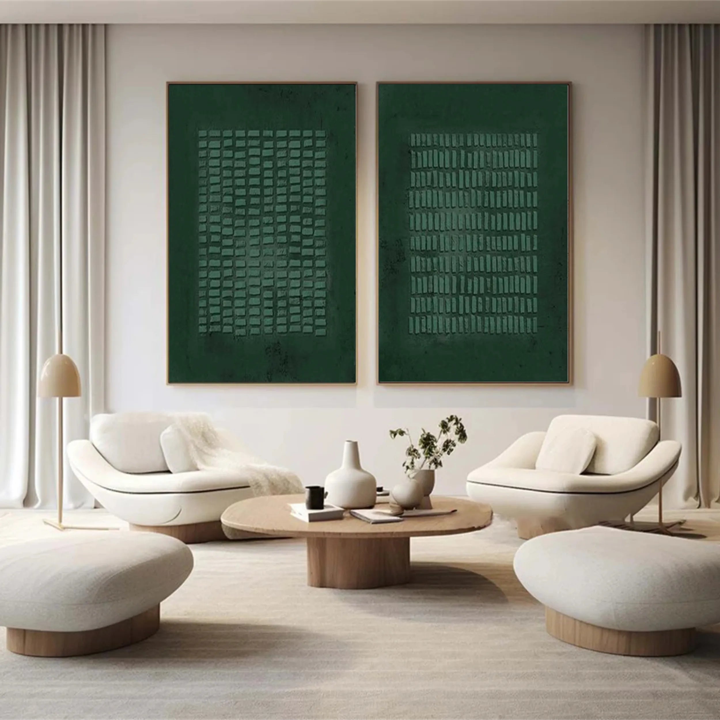Green Texture Art Set of 2 #GT008