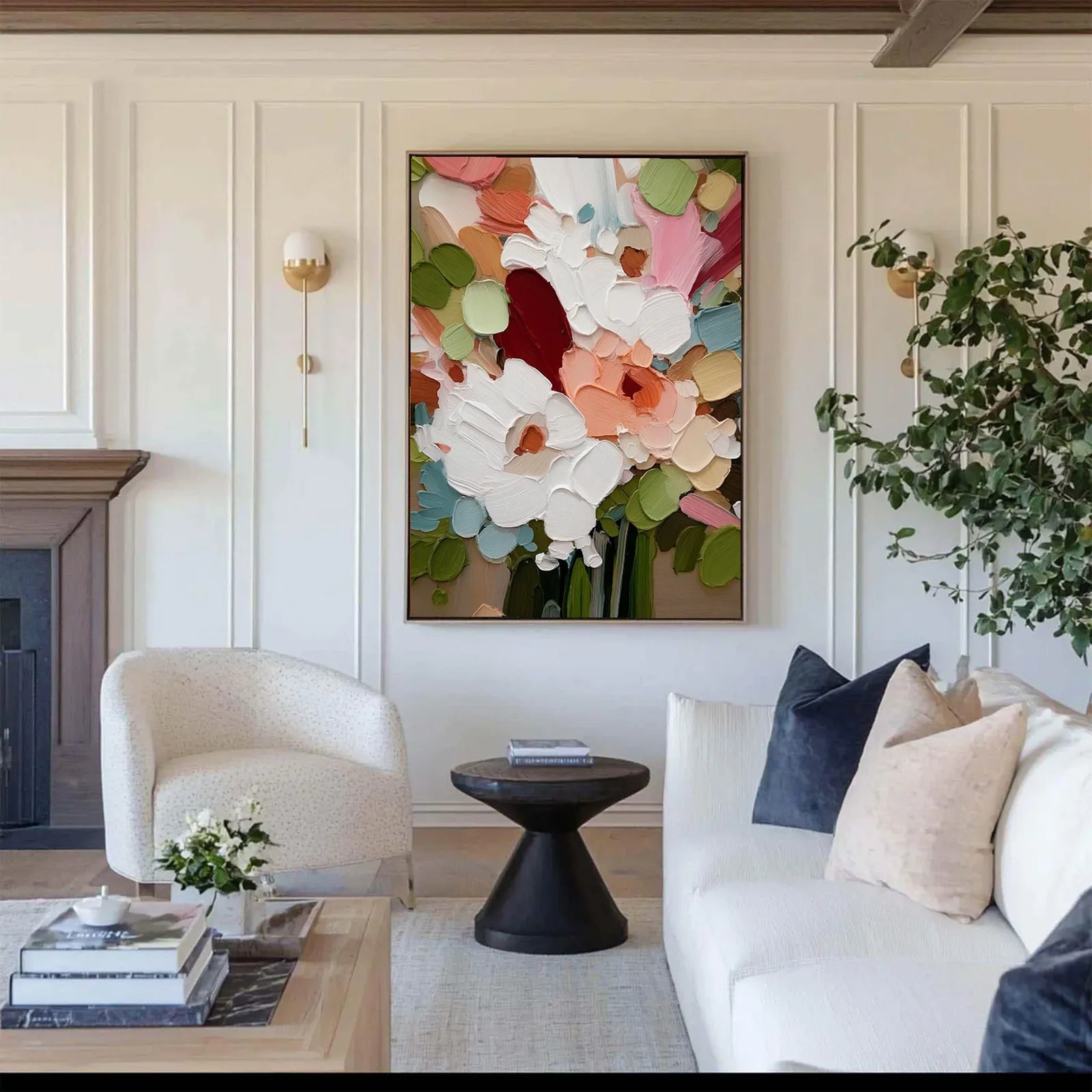 3D Impasto Floral Oil Painting #FT209