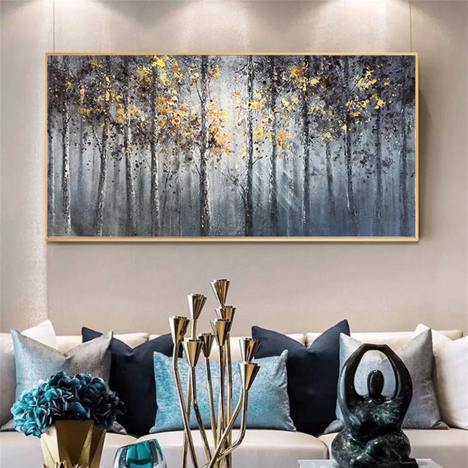 Colorful Flower & Tree Abstract Wall Art #FT049