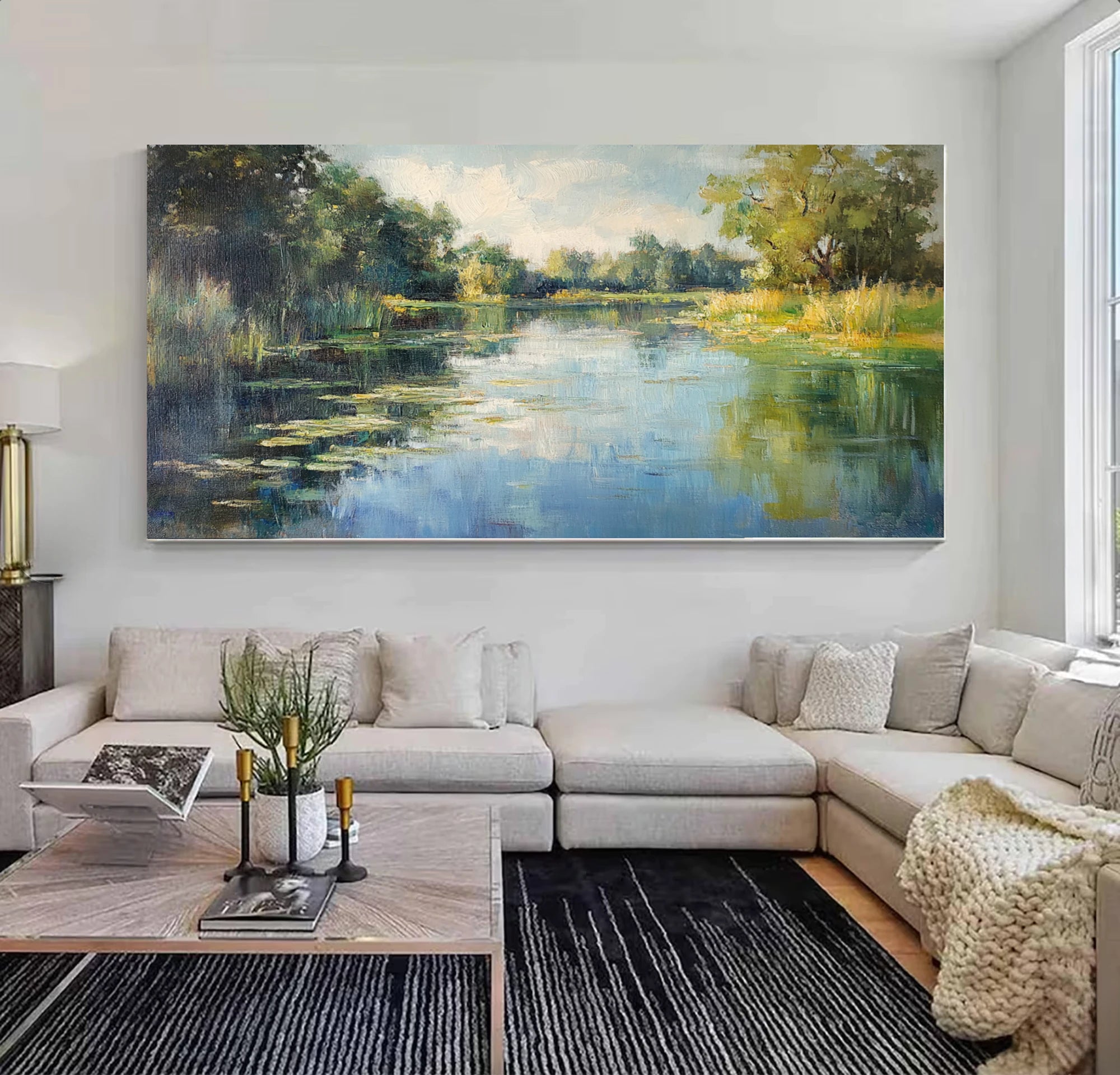Hand-painted Nature Canvas Art for Living Room #FT582