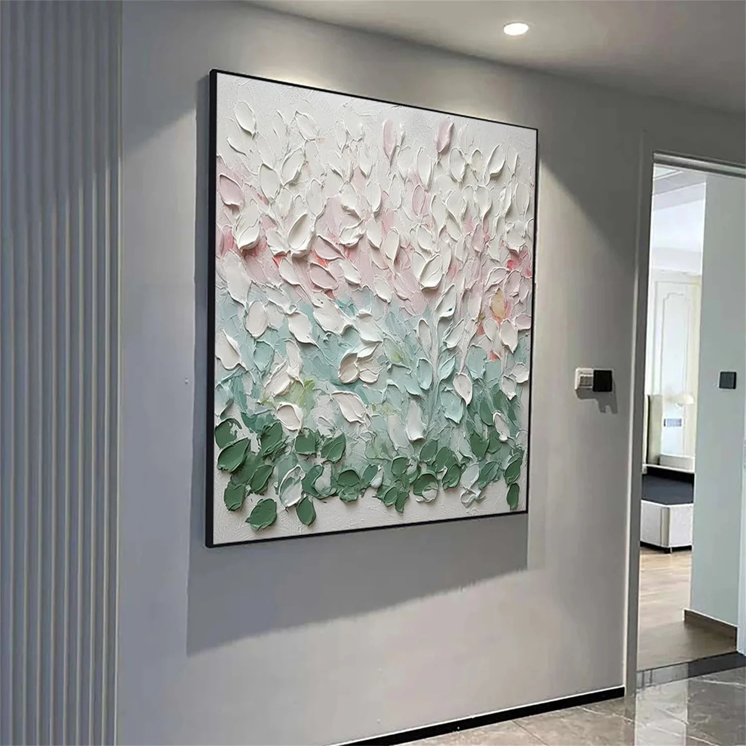 Colorful Flower & Tree Abstract Textured Wall Art #FT058