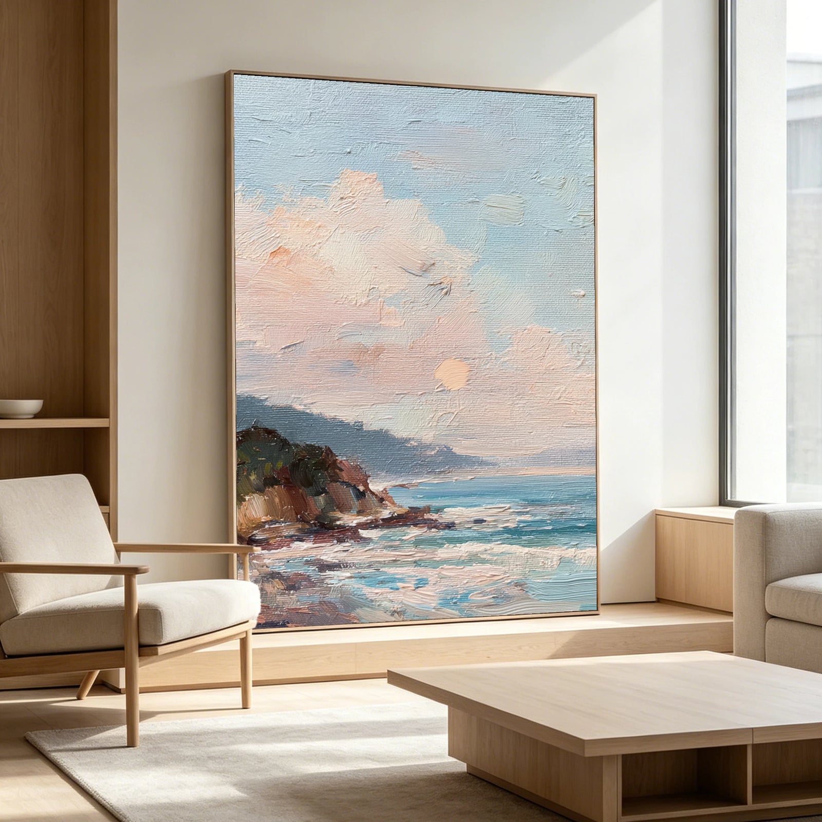 Sunset Coastal Landscape Oil Painting #SK648