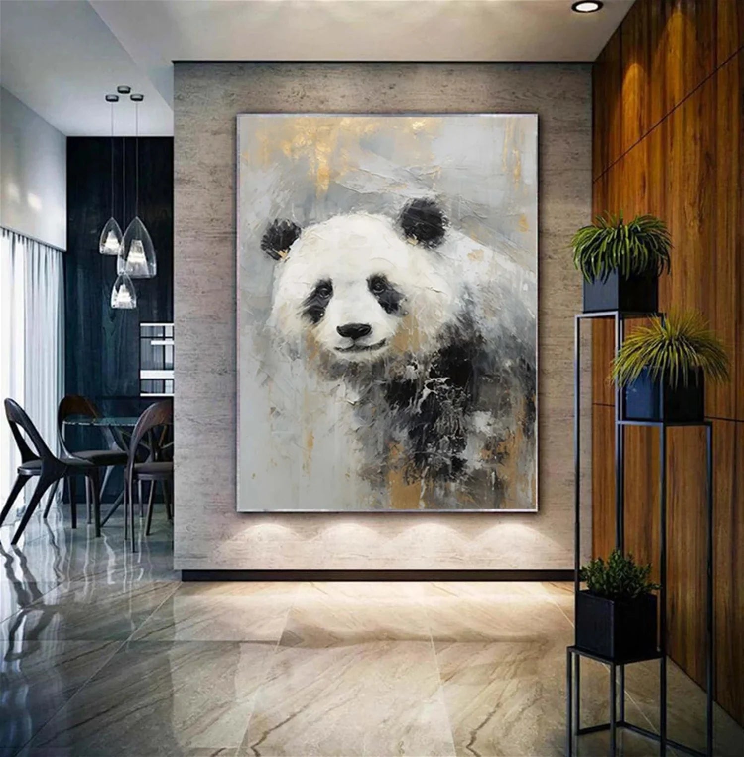 Black and White Abstract Animal Wall Art #AM064