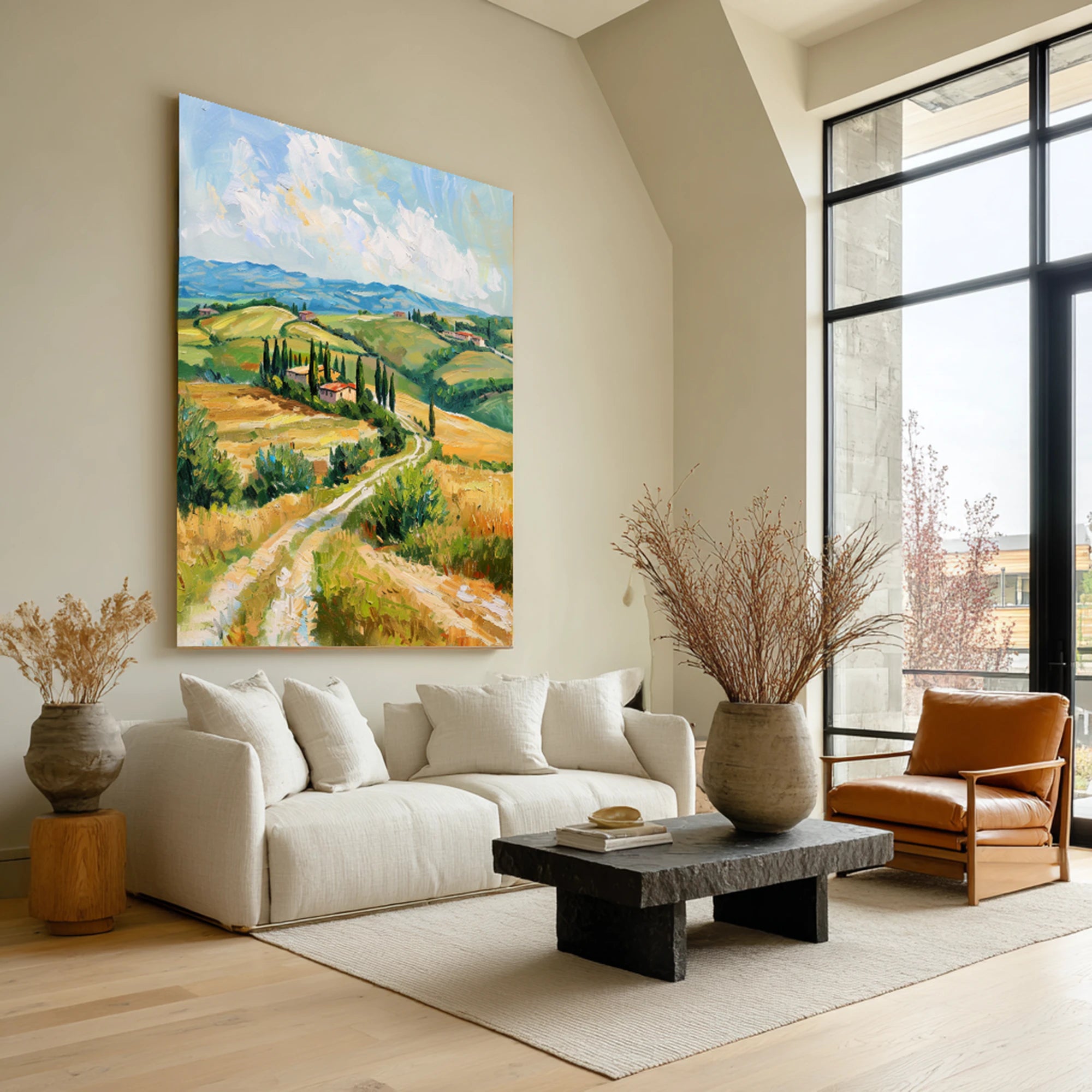 Tuscan Countryside Landscape Oil Painting #FJ670