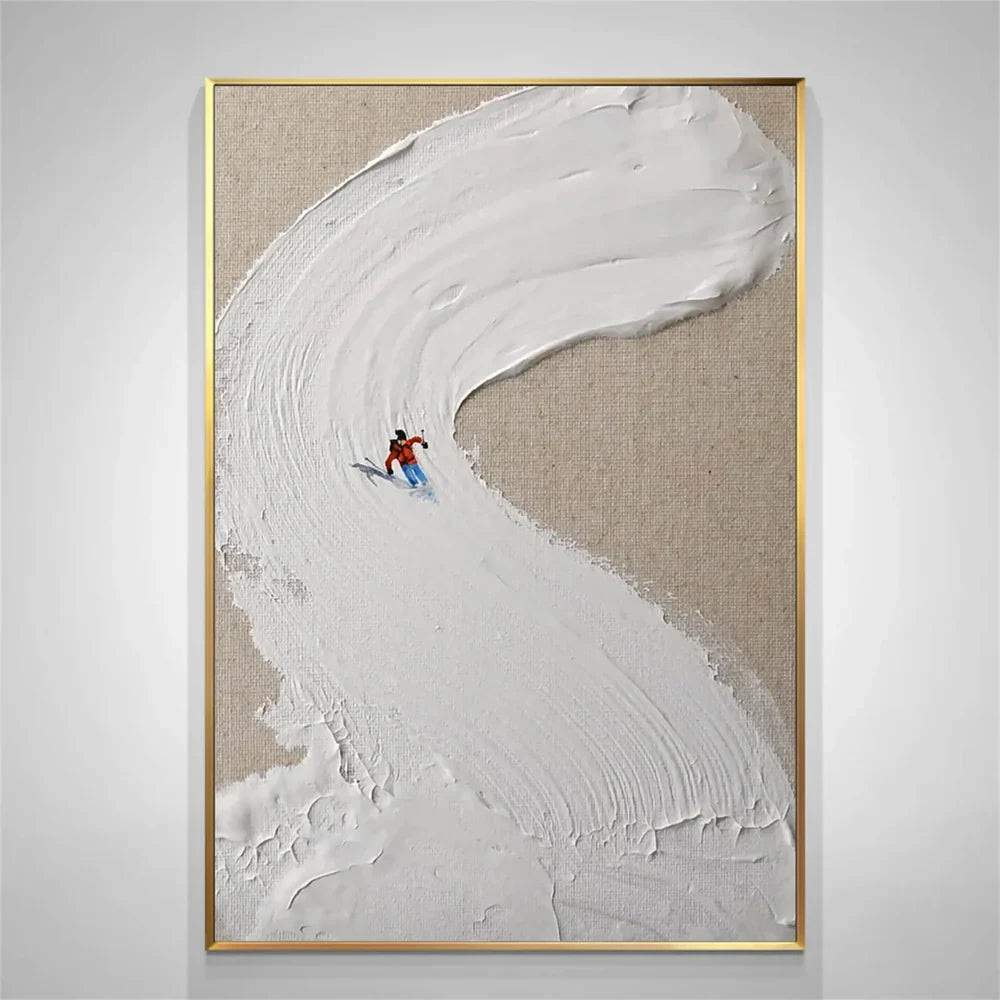 White Sport Art Minimalist Textured Wall Art #AS009