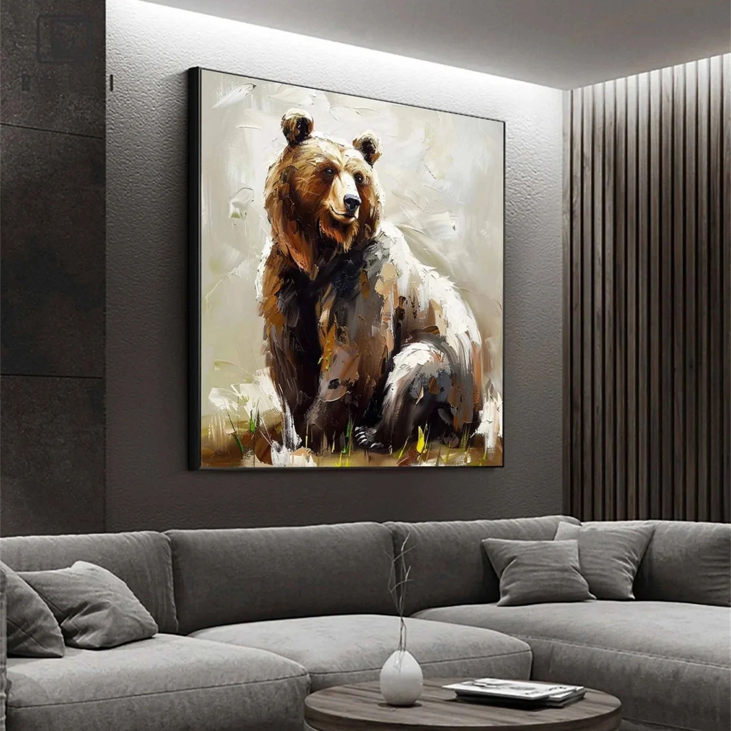 Beige and Brown Abstract Animal Wall Art #AM088