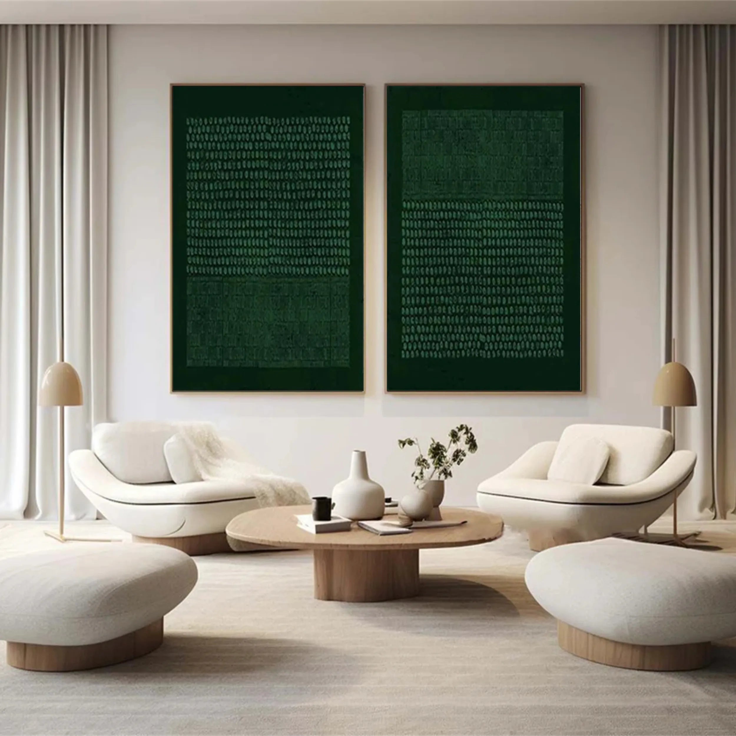 Green Texture Art Set of 2 #GT010