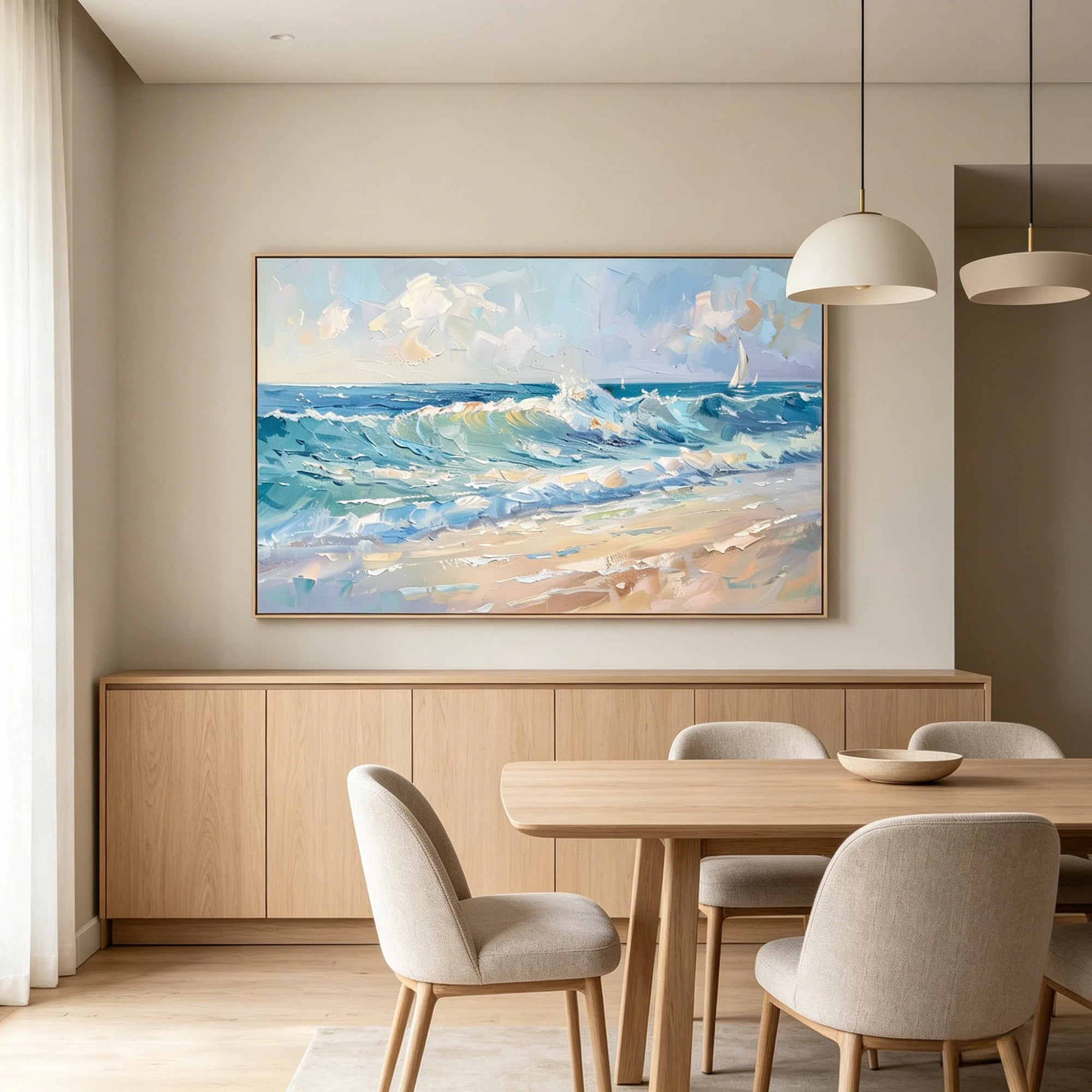 Impressionist Ocean Wave Oil Painting #SK606