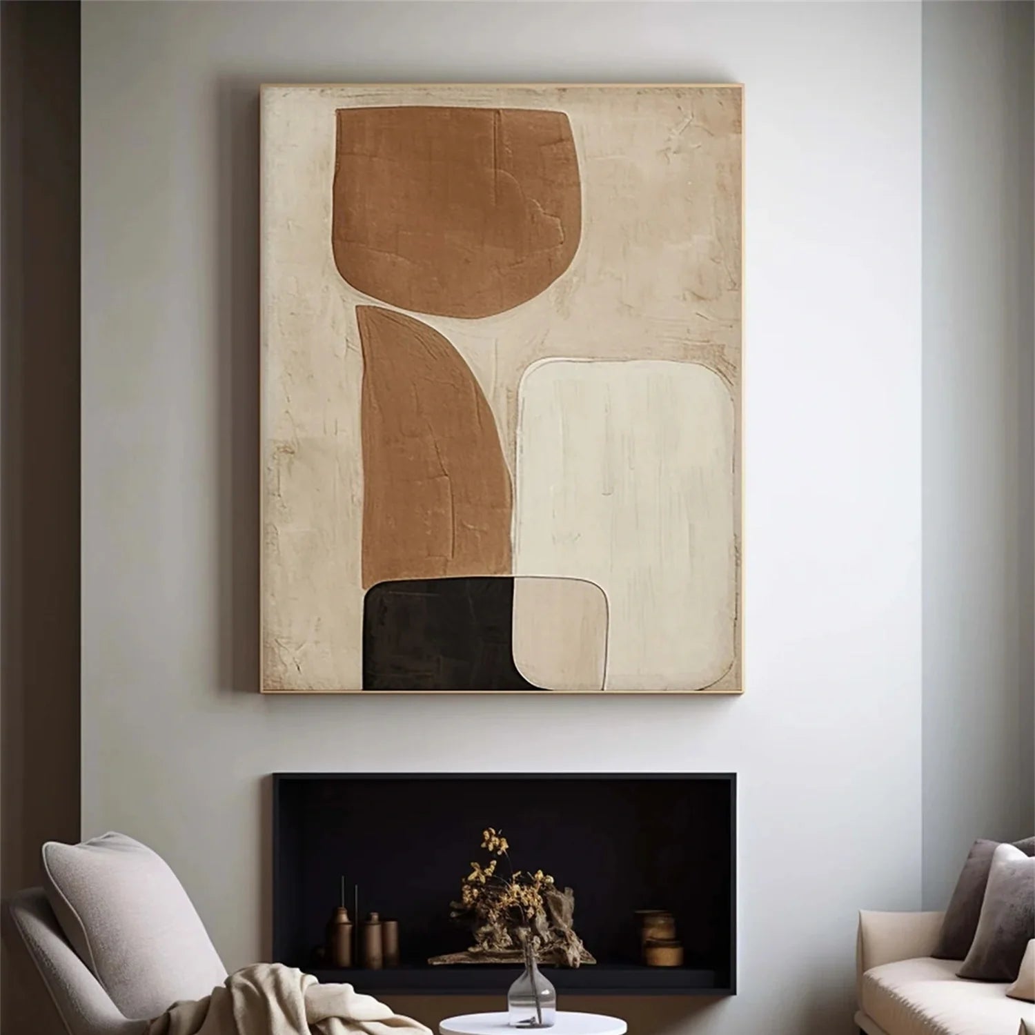 Minimalist Brown & Beige Art #MB015