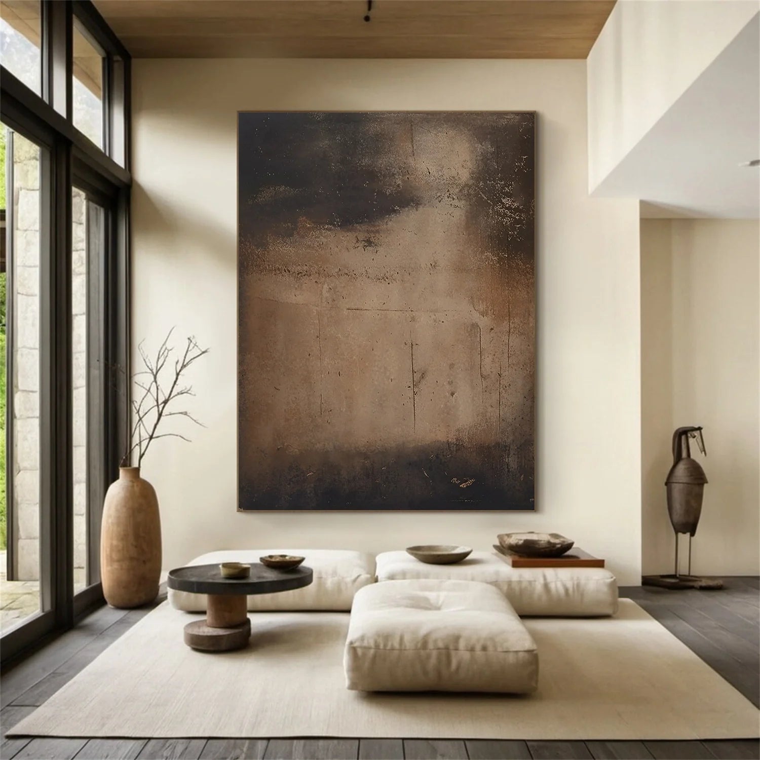 Beige and Brown Abstract Tranquility #WA513