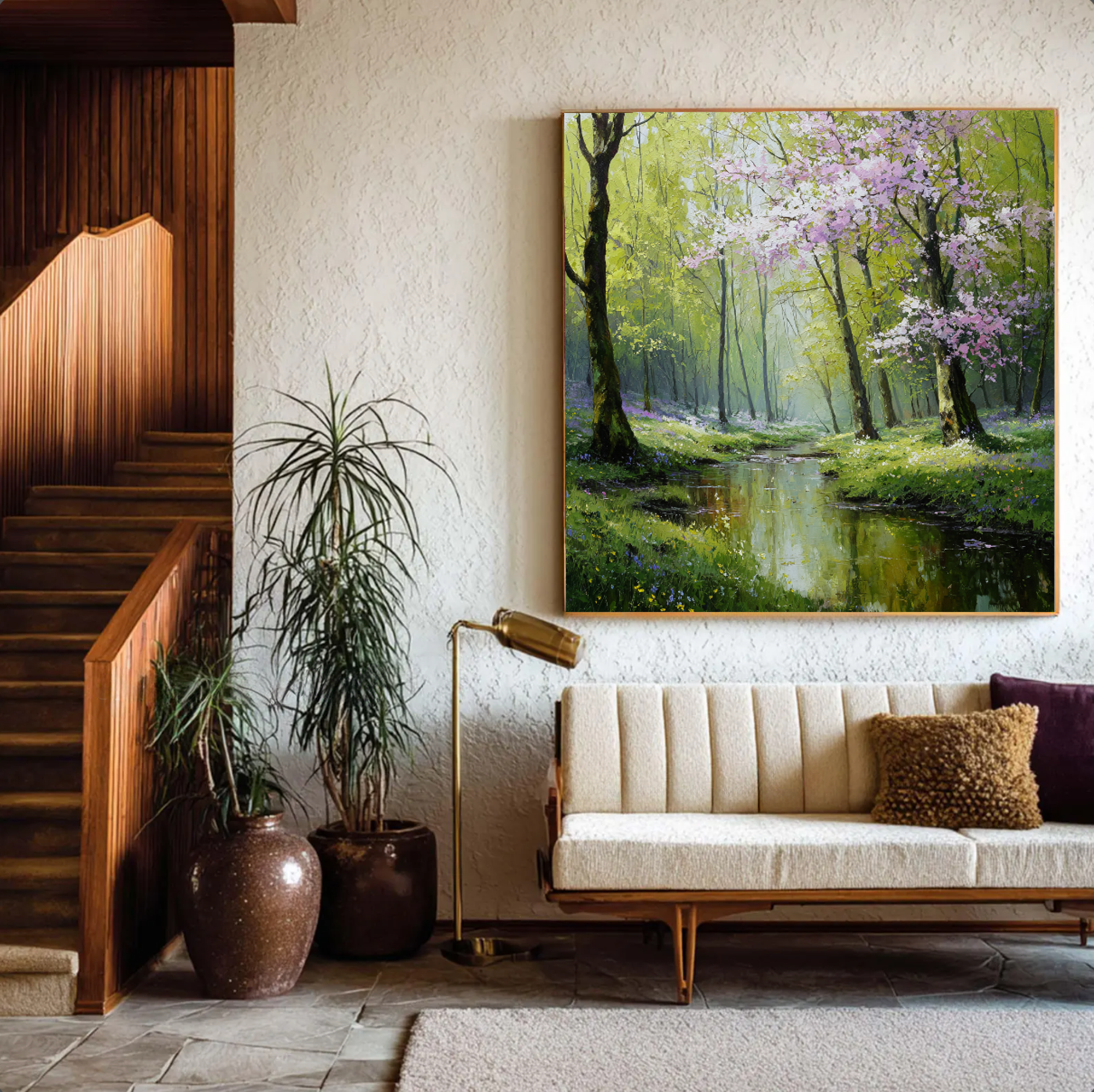 Serene Spring Landscape Oil Painting #FT332