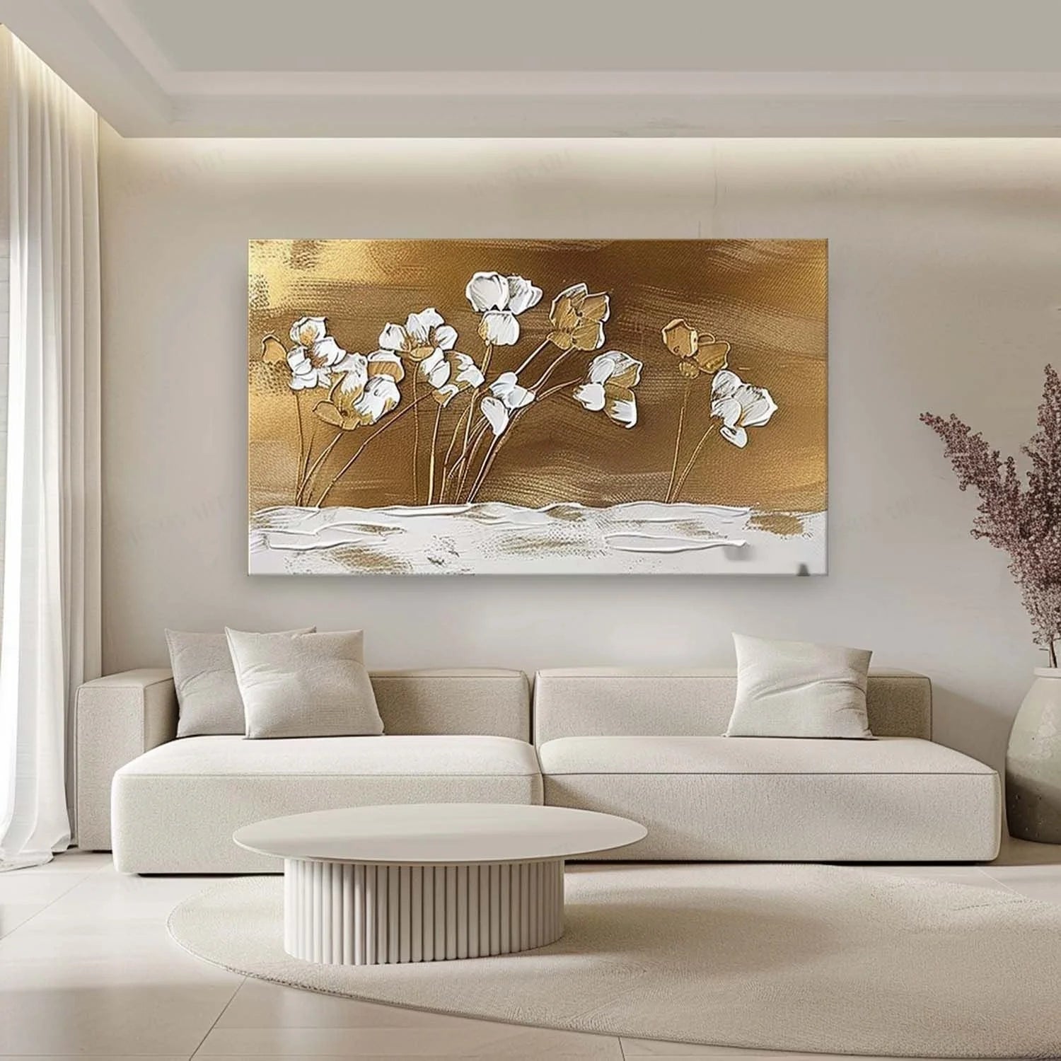 Flower & Tree Abstract Textured Wall Art #FT047