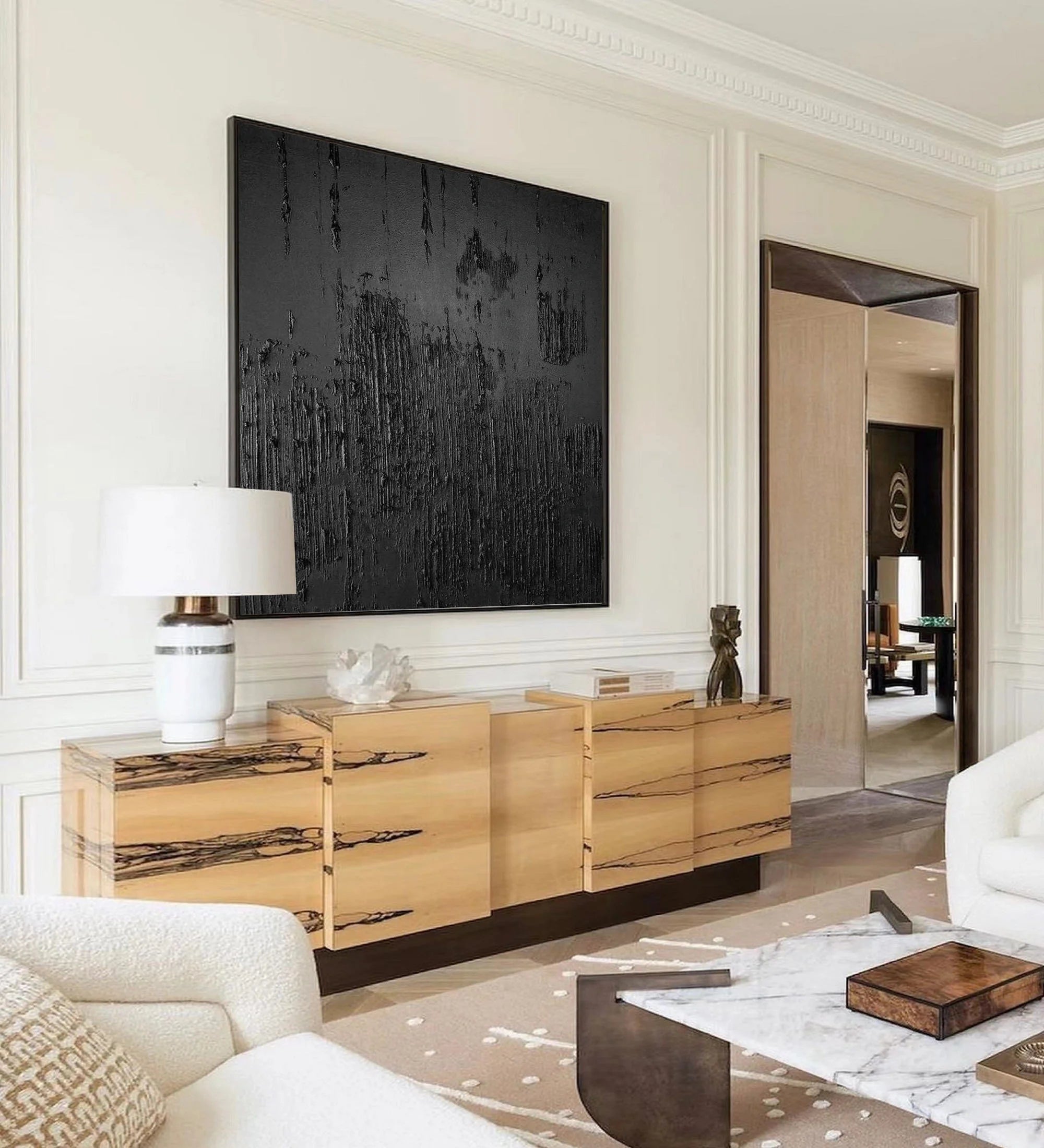 Plaster 3D Textured Minimalist Wall Decor Painting Original by Artist