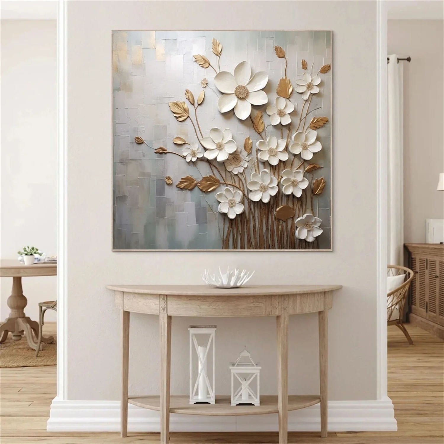 Flower & Tree Abstract Textured Wall Art #FT042