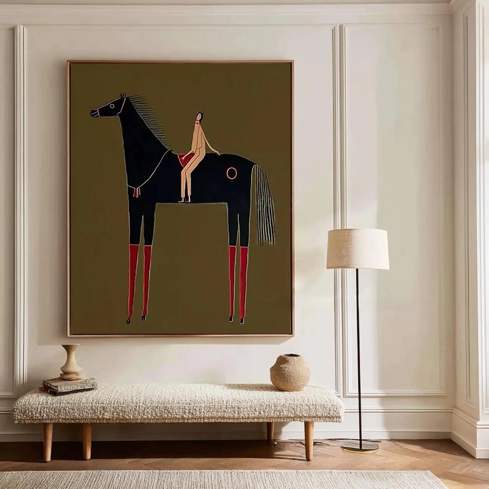 Minimalist Horse & Rider Art #CB5