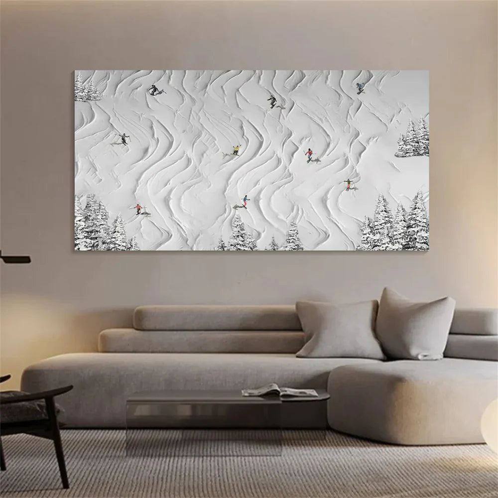 White Sport Art Minimalist Textured Wall Art #AS002