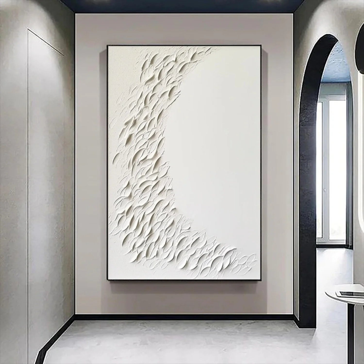 White Minimalistic Textured Art #MD212