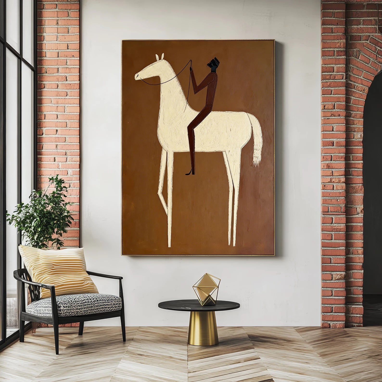Minimalist Horse Rider Wall Art #AB558