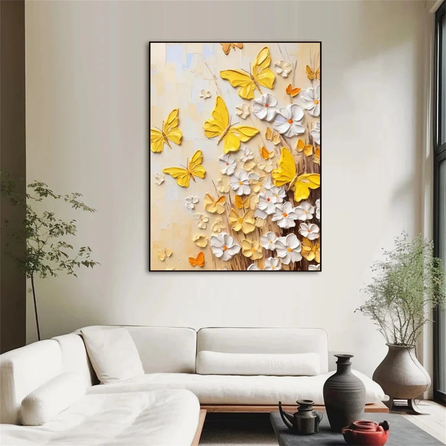 Flower & Tree Abstract Textured Wall Art #FT085