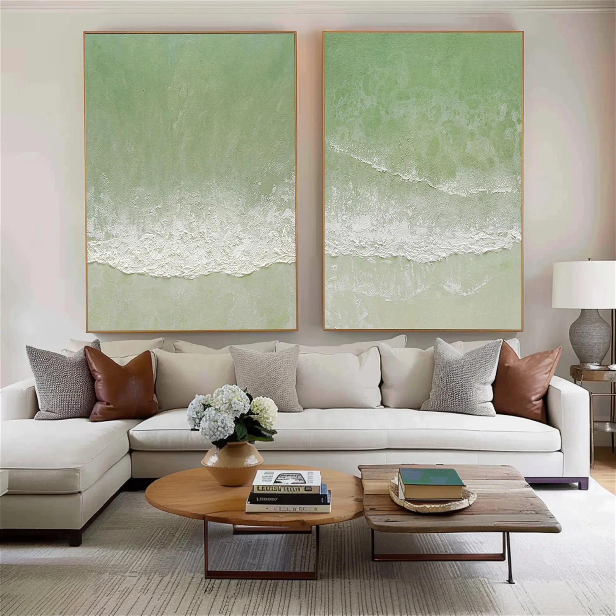 Green Texture Art Set of 2 #GT033
