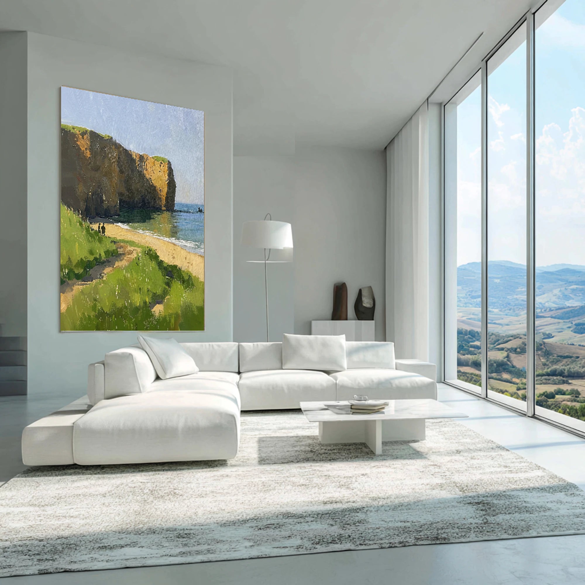 Coastal Cliff Hand-Painted Oil Painting #FJ634