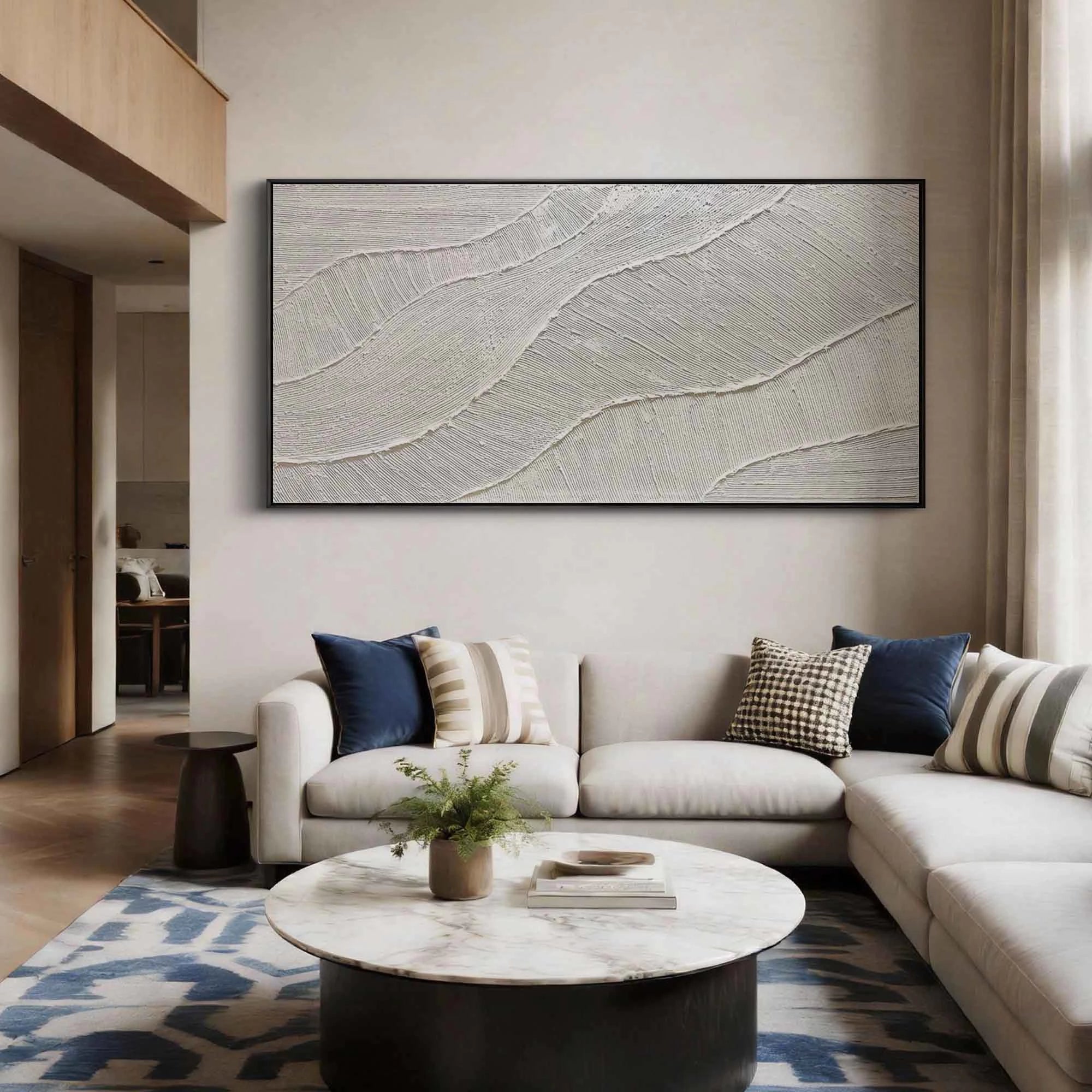 Minimalist Wave Textured Oil Painting #JM86