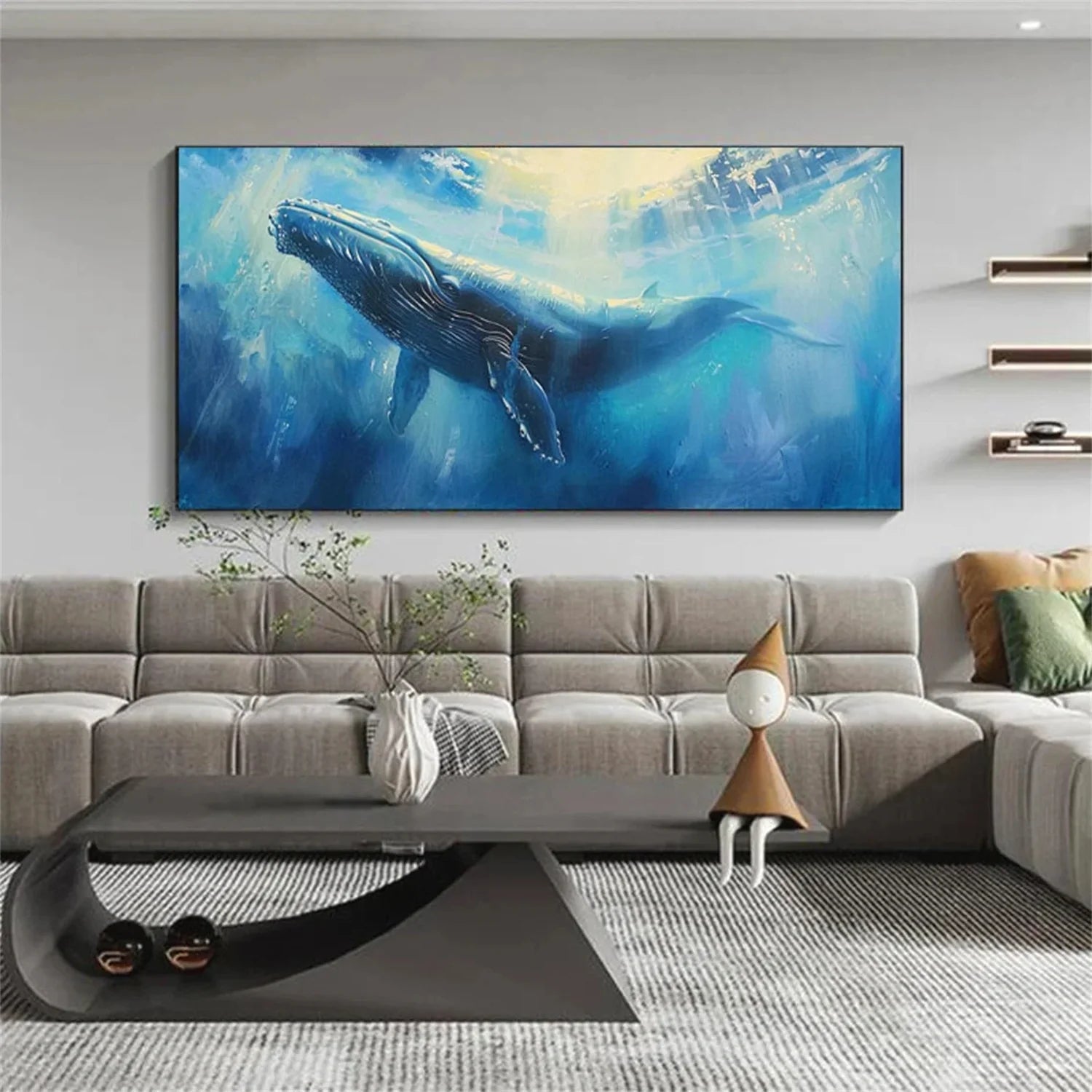 Blue Abstract Animal Wall Art #AM096