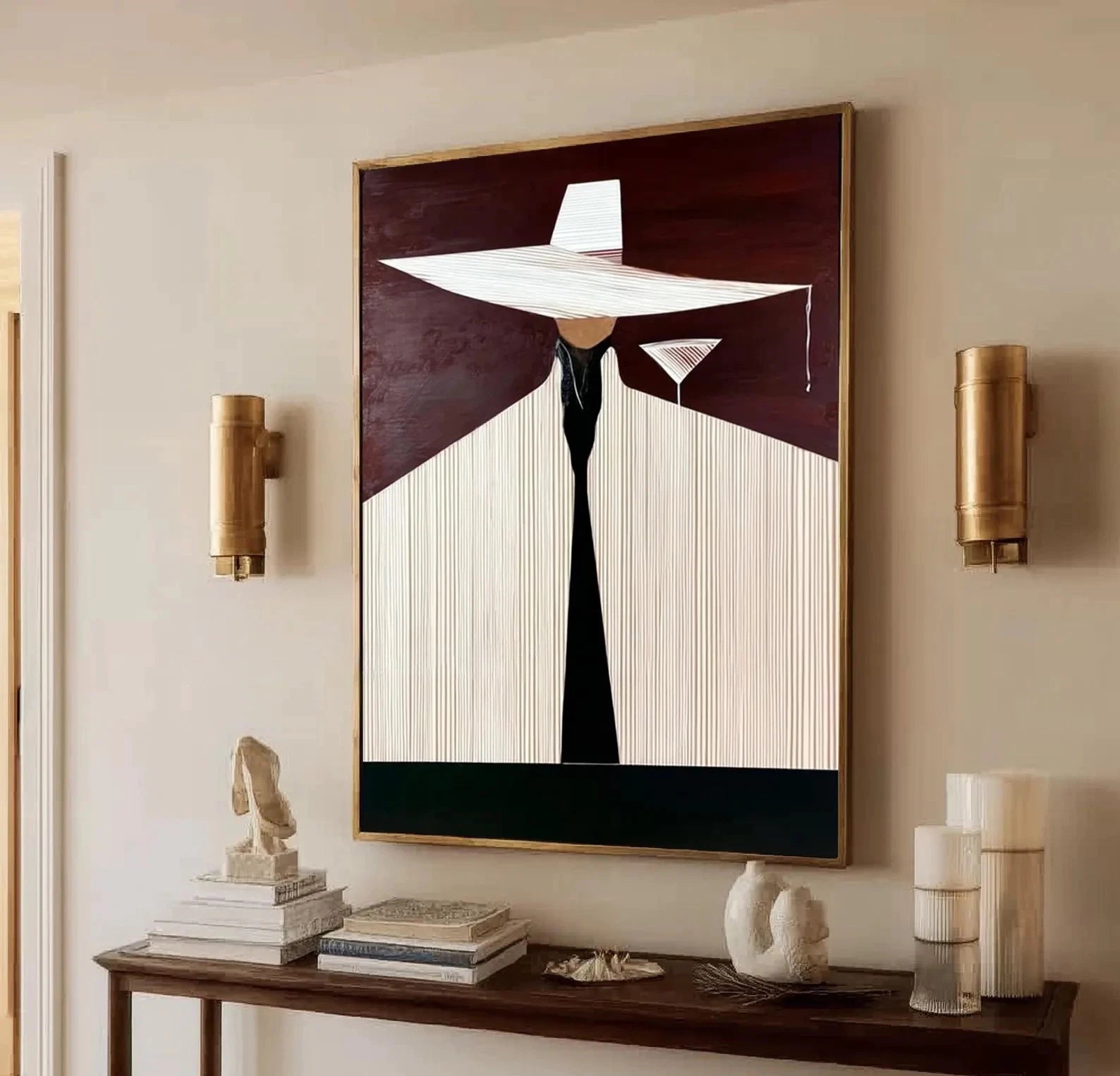 Wide Brim Hat Figure Art #AB132