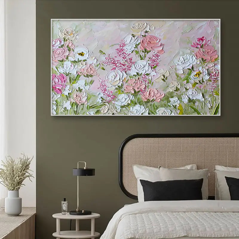 Colorful Flower & Tree Abstract Textured Wall Art #FT002