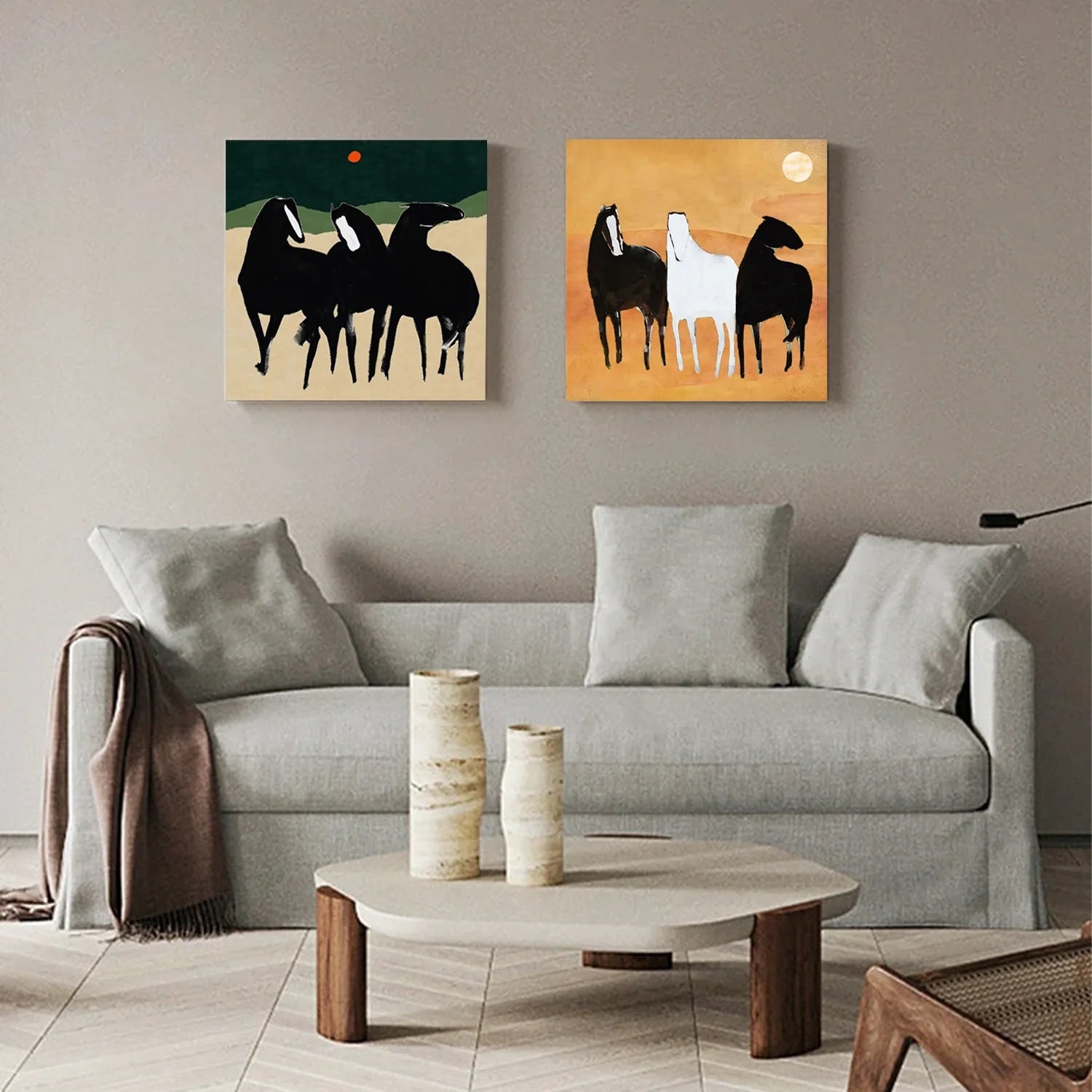 Abstract Animal Wall Art Set of 2 #AM139
