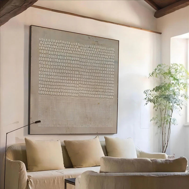 Textured Wabi-Sabi Abstract Brown Wall Art Installation, Brown Abstract Canvas Wall Decoration