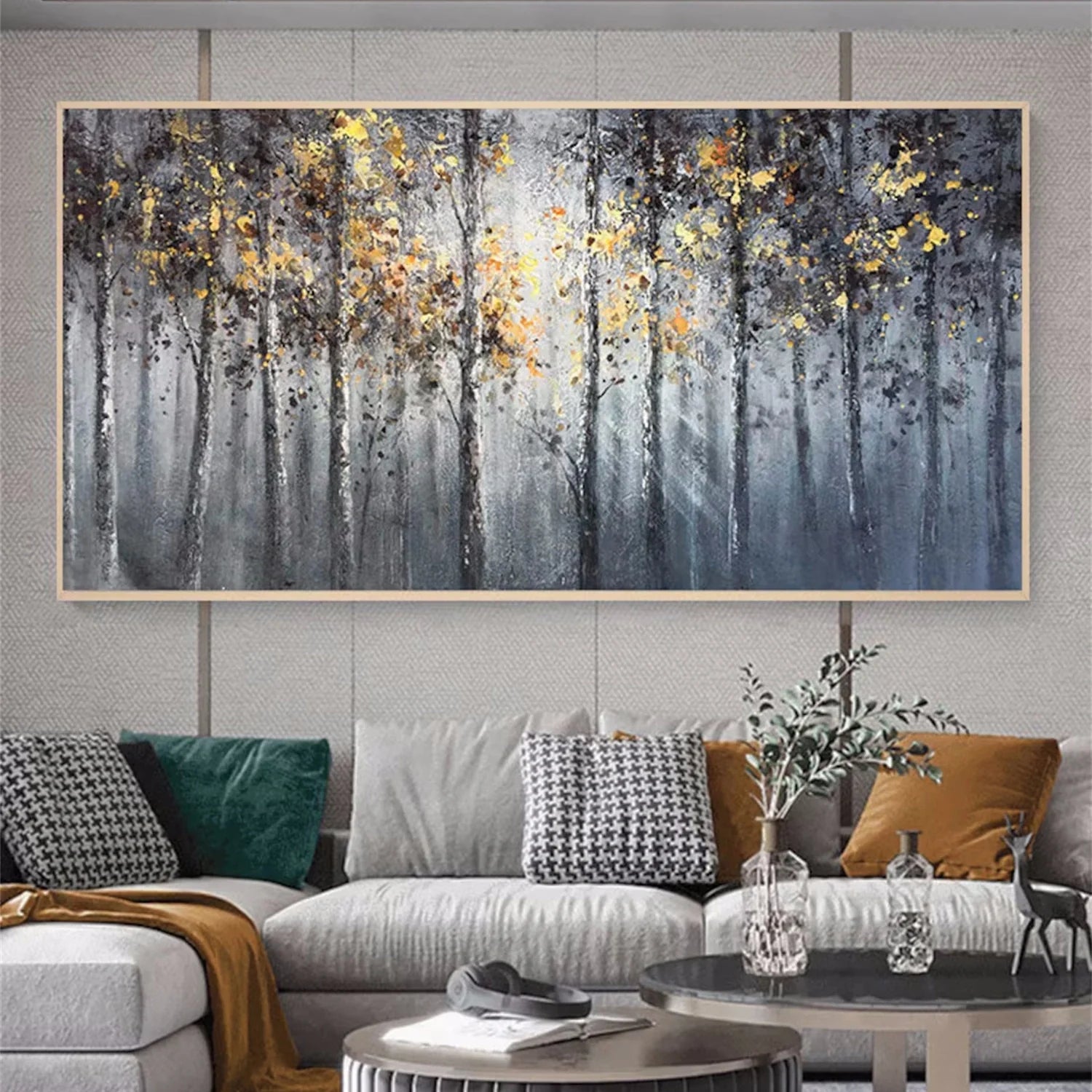 Colorful Flower & Tree Abstract Wall Art #FT049