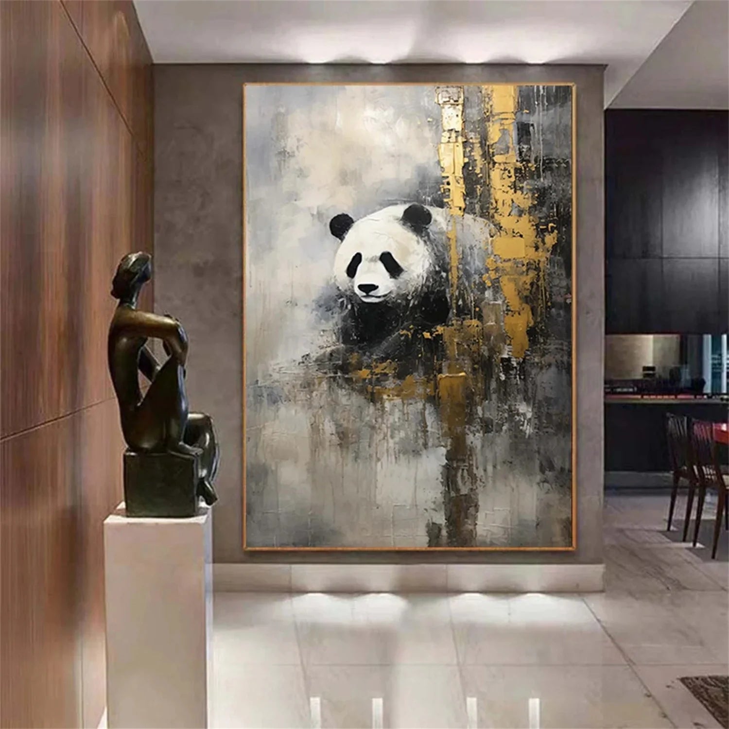 Black and White Abstract Animal Wall Art #AM065