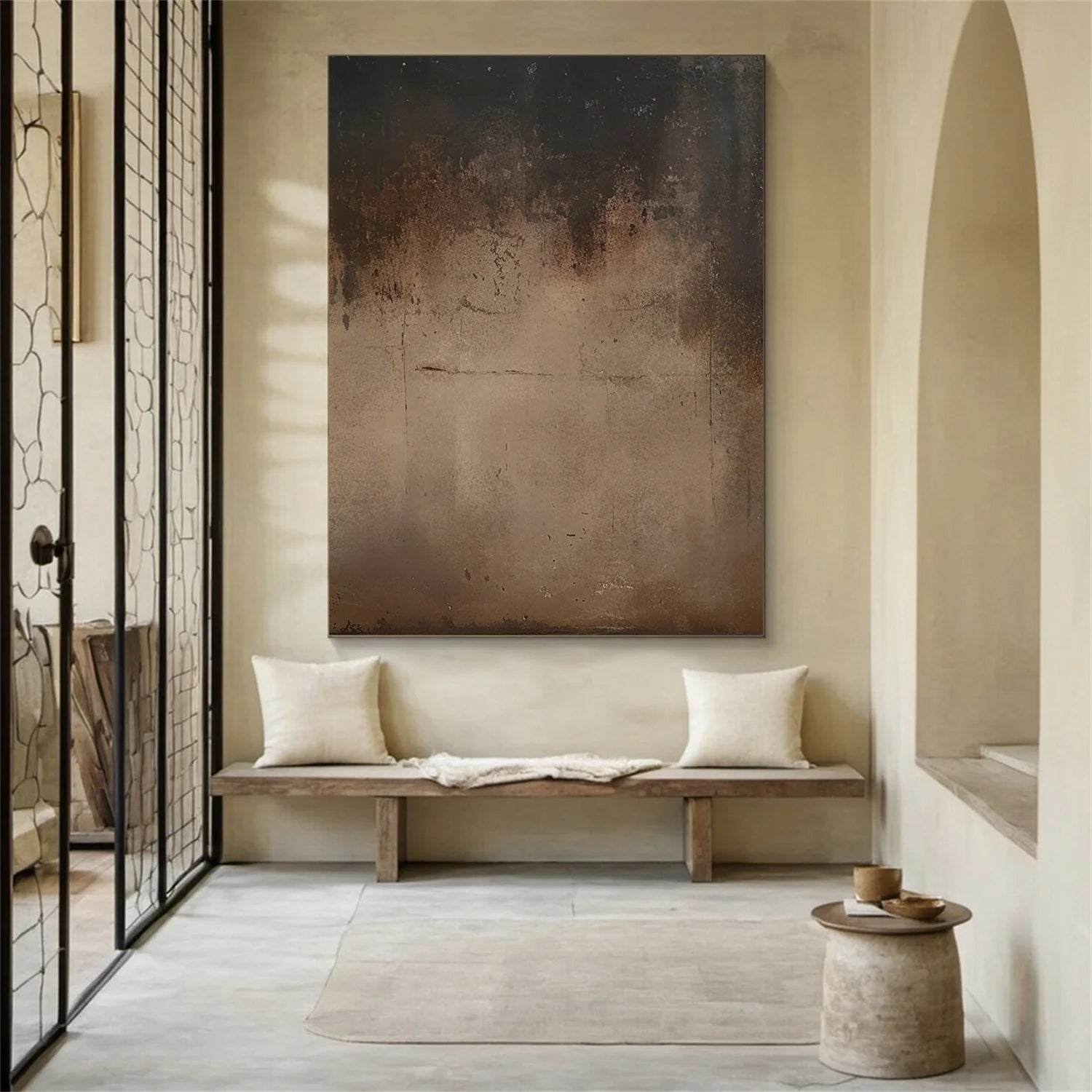 Beige and Brown Abstract Tranquility #WA518