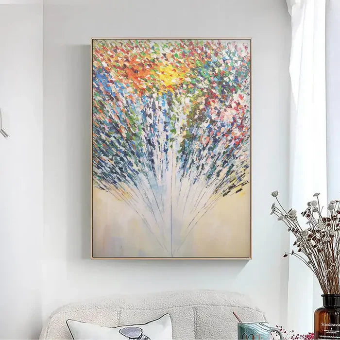 Colorful Flower & Tree Abstract Wall Art #FT005