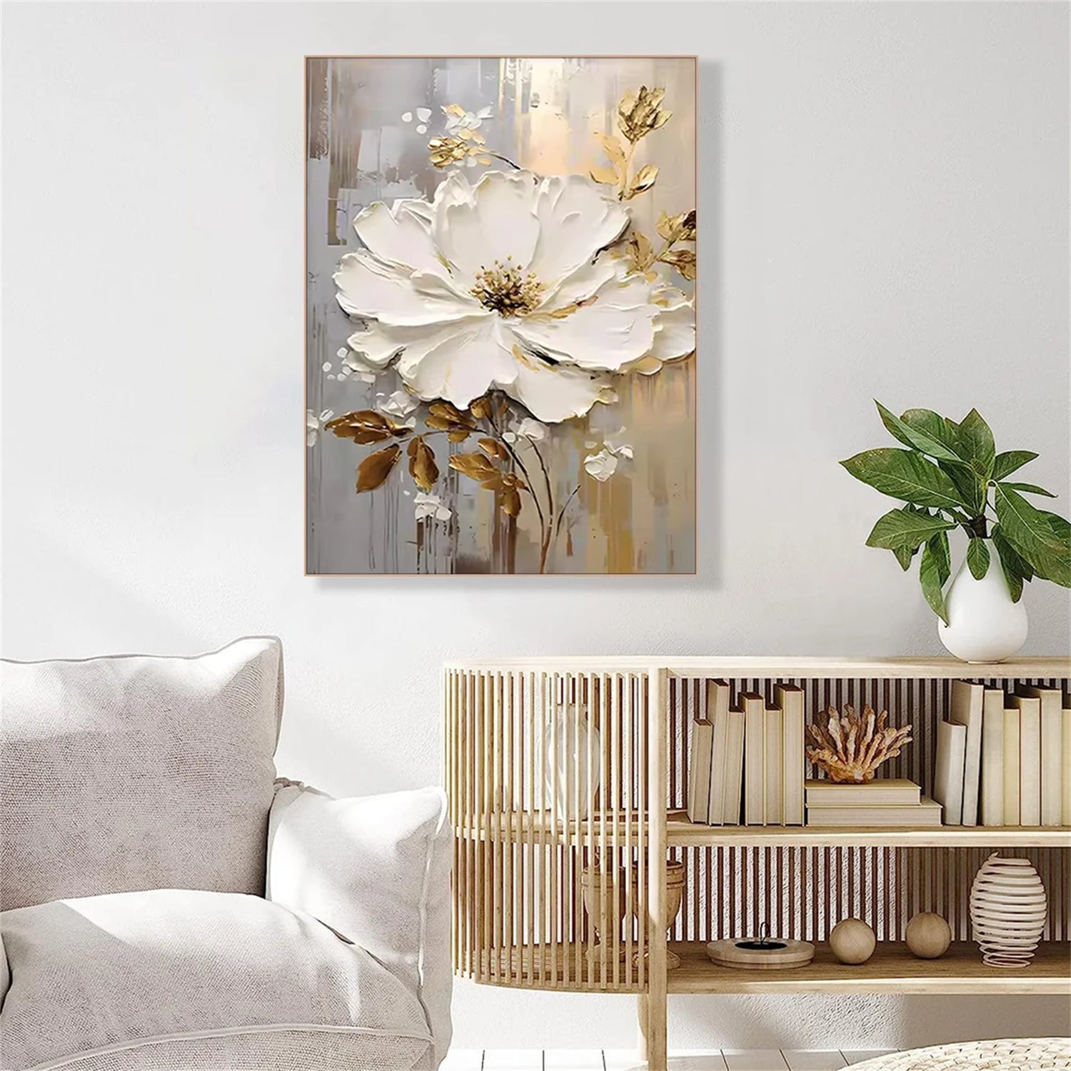 Flower & Tree Abstract Textured Wall Art #FT044