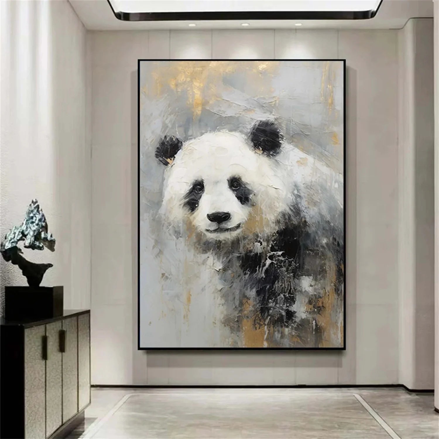 Black and White Abstract Animal Wall Art #AM064