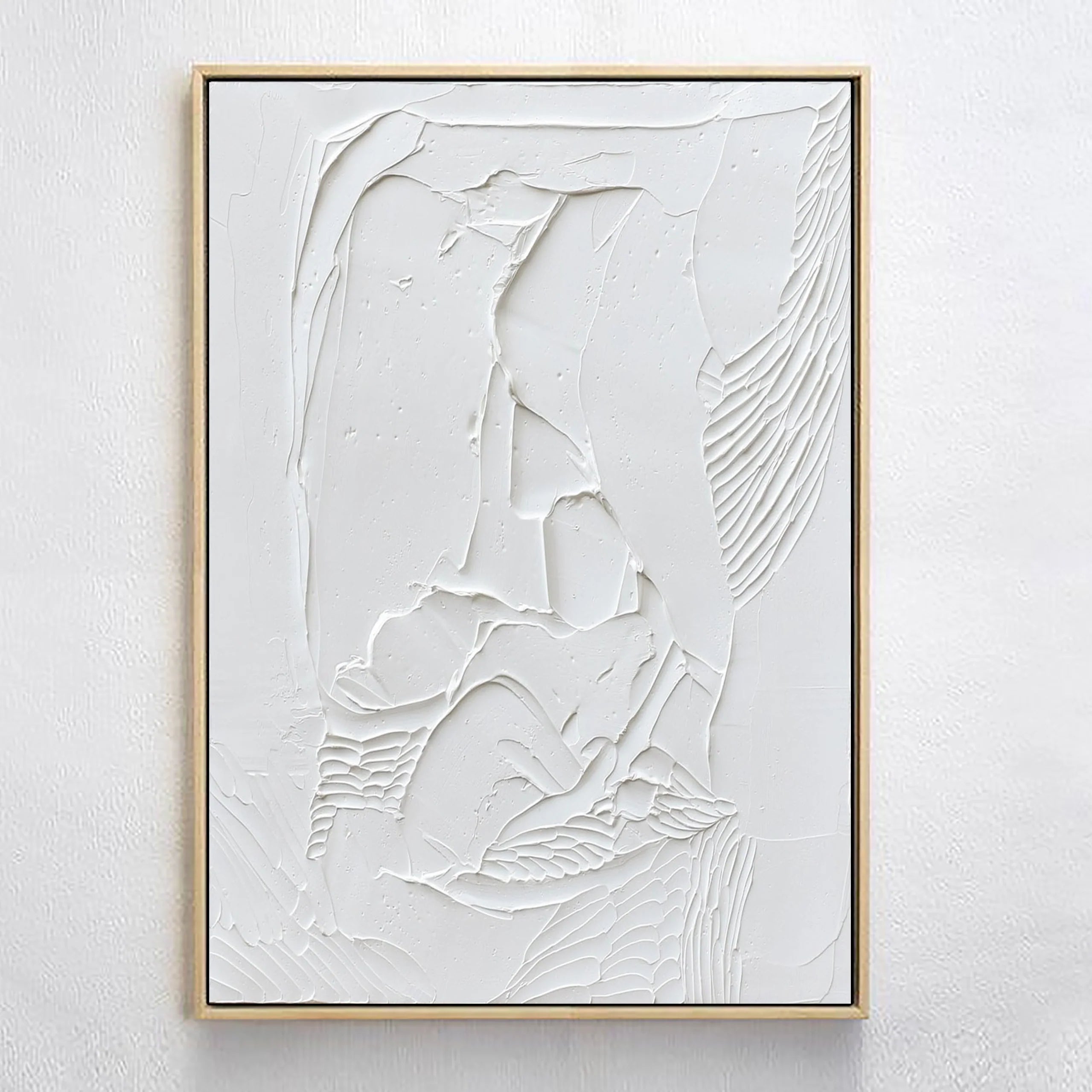 3D Textured Plaster Minimalist Canvas Wall Art, Large Painting