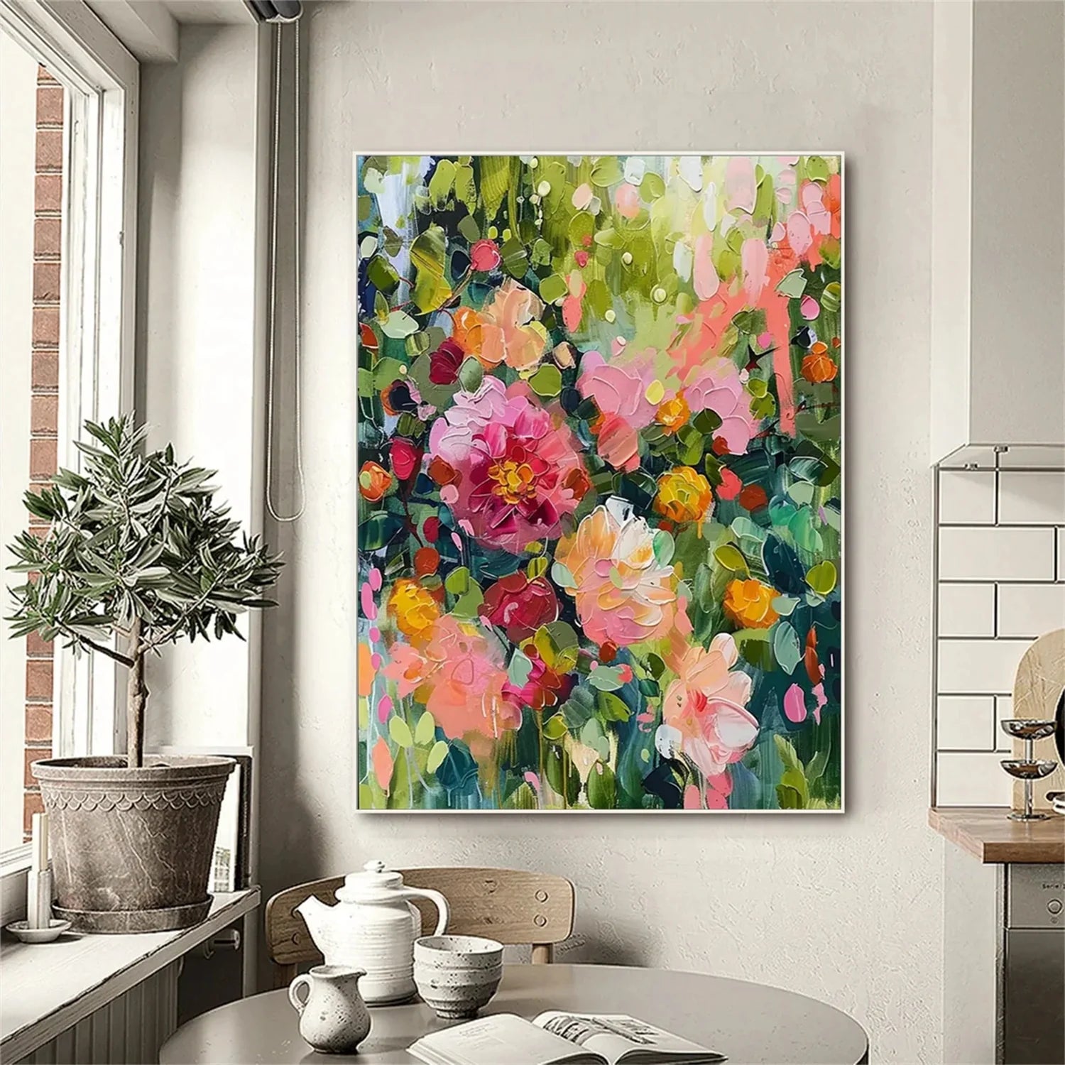 Colorful Flower & Tree Abstract Wall Art #FT084